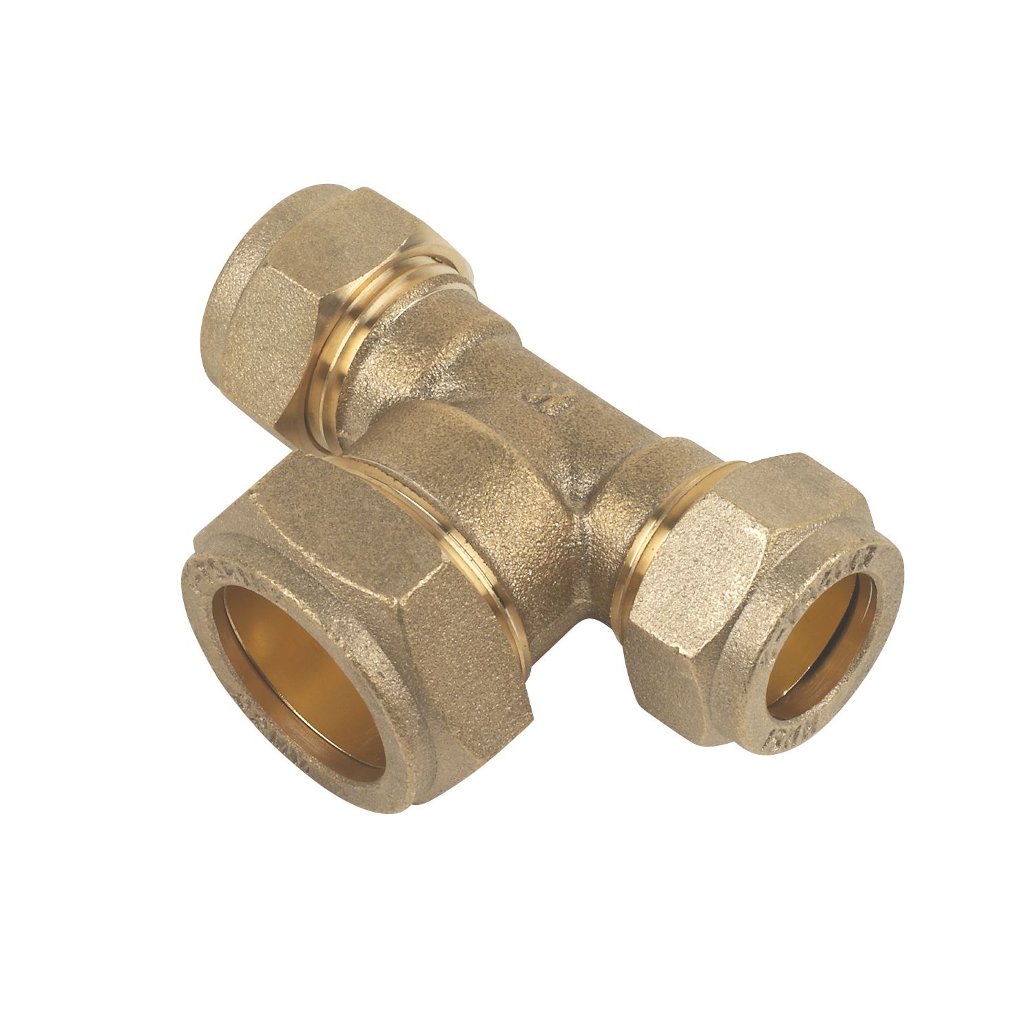 Flomasta Brass Compression Reducing Tee 15mm x 15mm x 22mm (67013)
