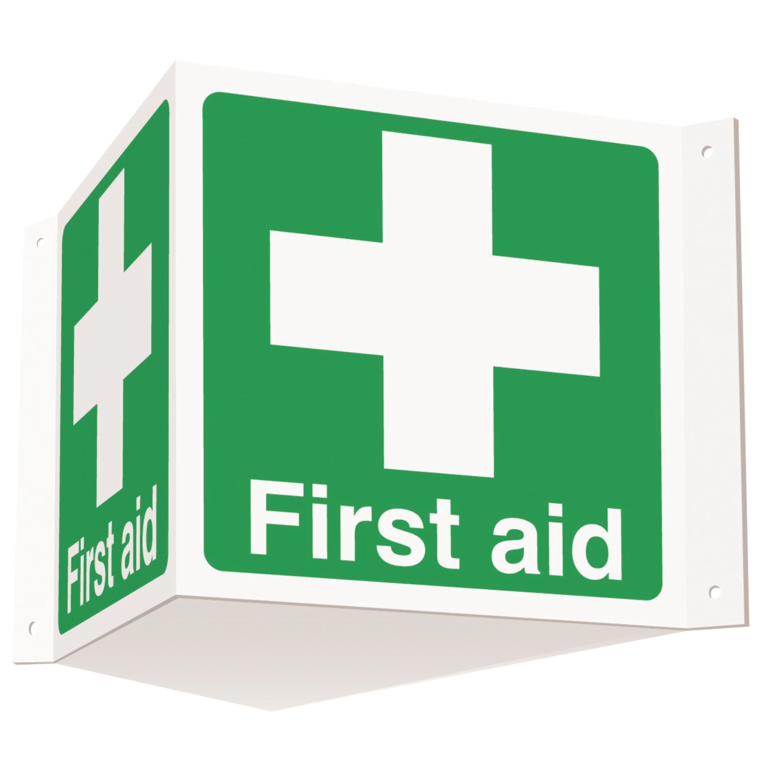 Essentials First Aid Projecting Sign (3D) 200mm x 400mm (670YU)