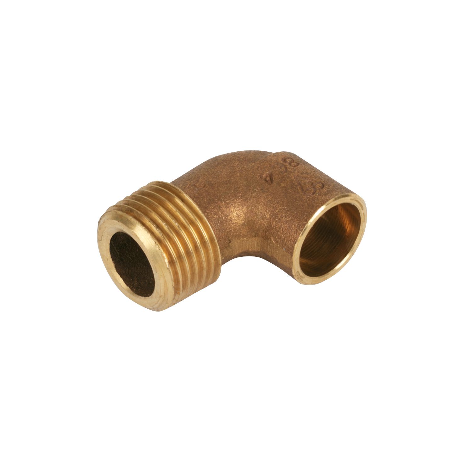 Endex Brass End Feed Adapting 90° Male Elbow 15mm x 1/2" (67153)