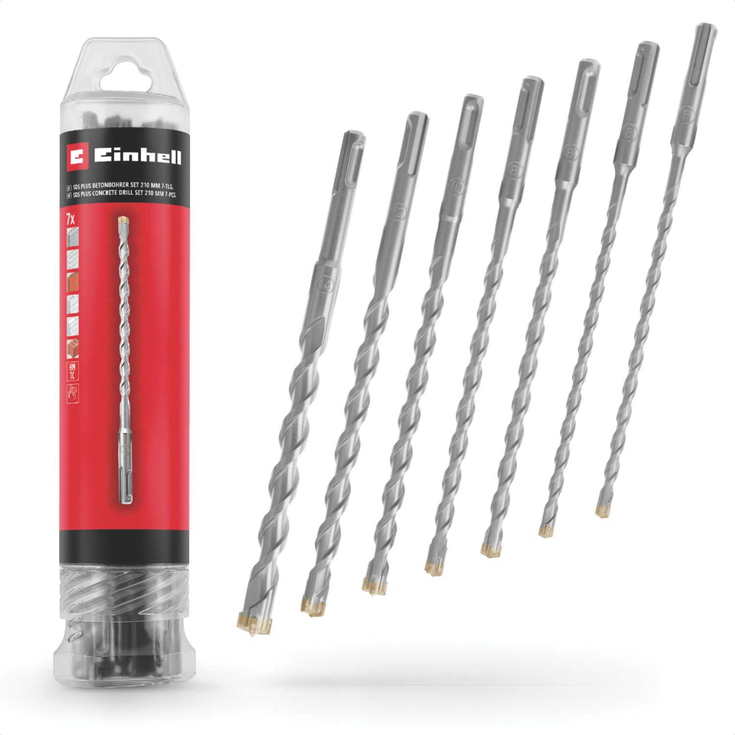 Einhell SDS Plus Shank Masonry Drill Bit Set 7 Pieces (671AP)