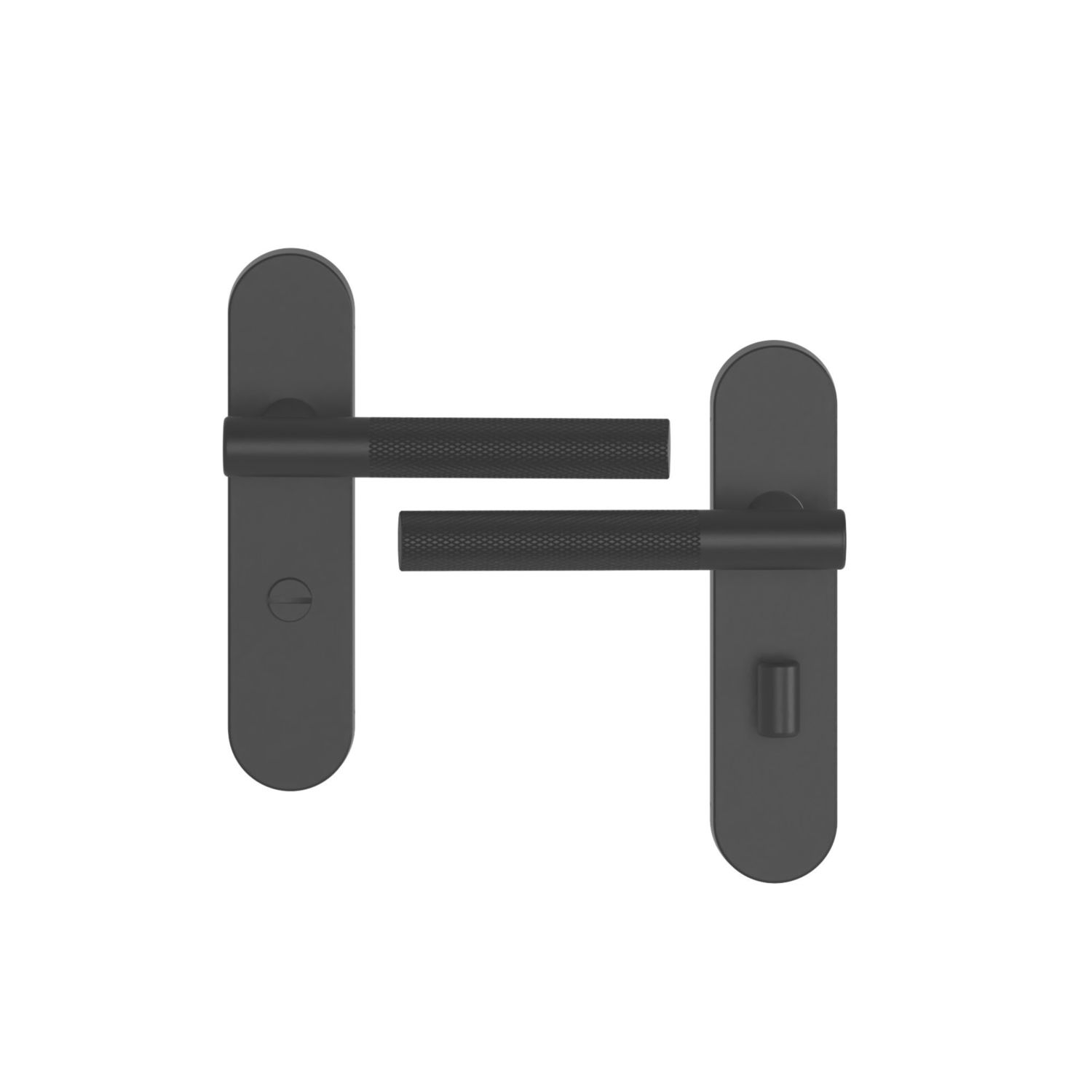 Cooke & Lewis Damgan WC Lever on Backplate Door Handles Pair Matt Black (671CM)