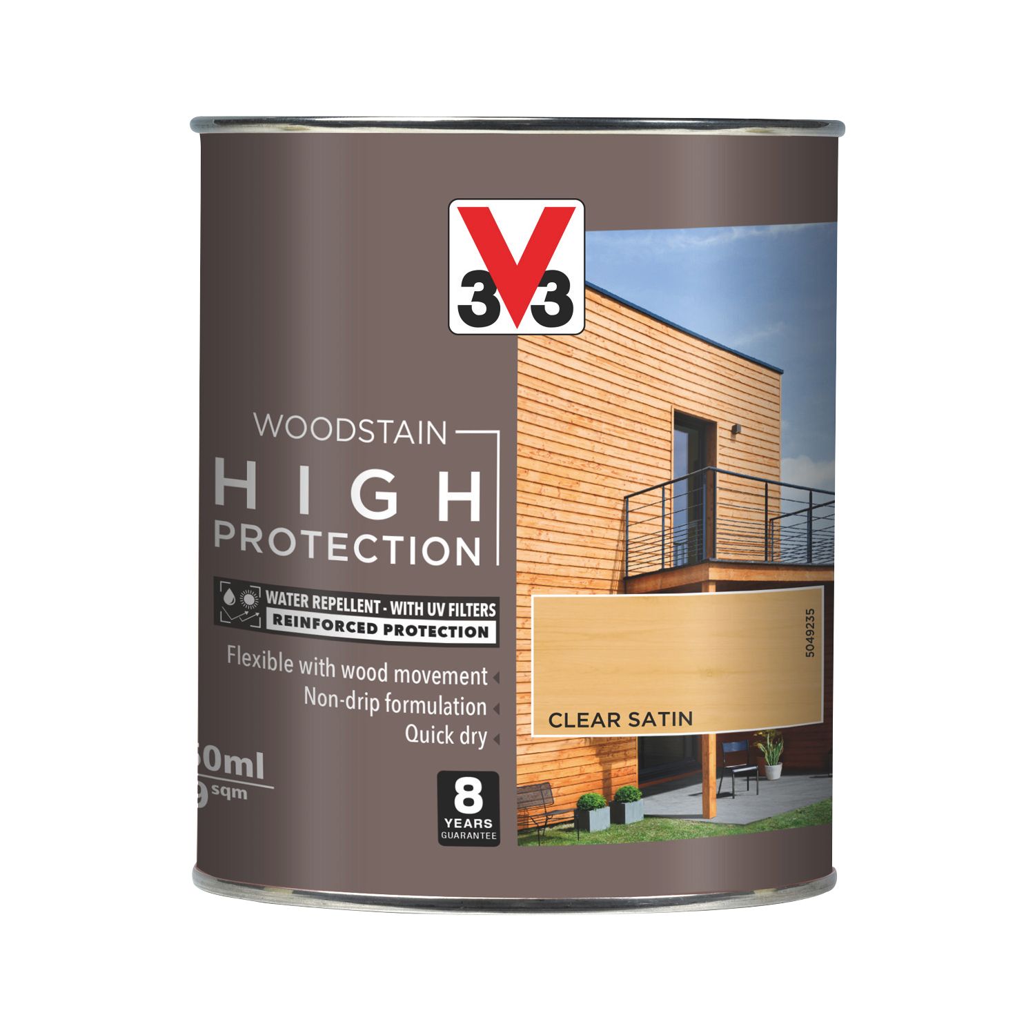V33 750ml Clear Satin Water-Based Exterior Wood Stain (671JY)