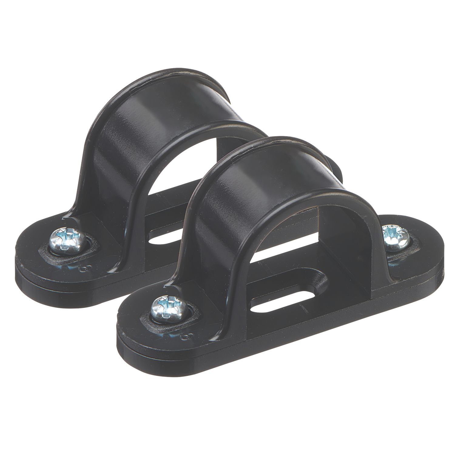 Deta TTE uPVC Spacer Bar Saddles 25mm Black 2 Pack (672VT)