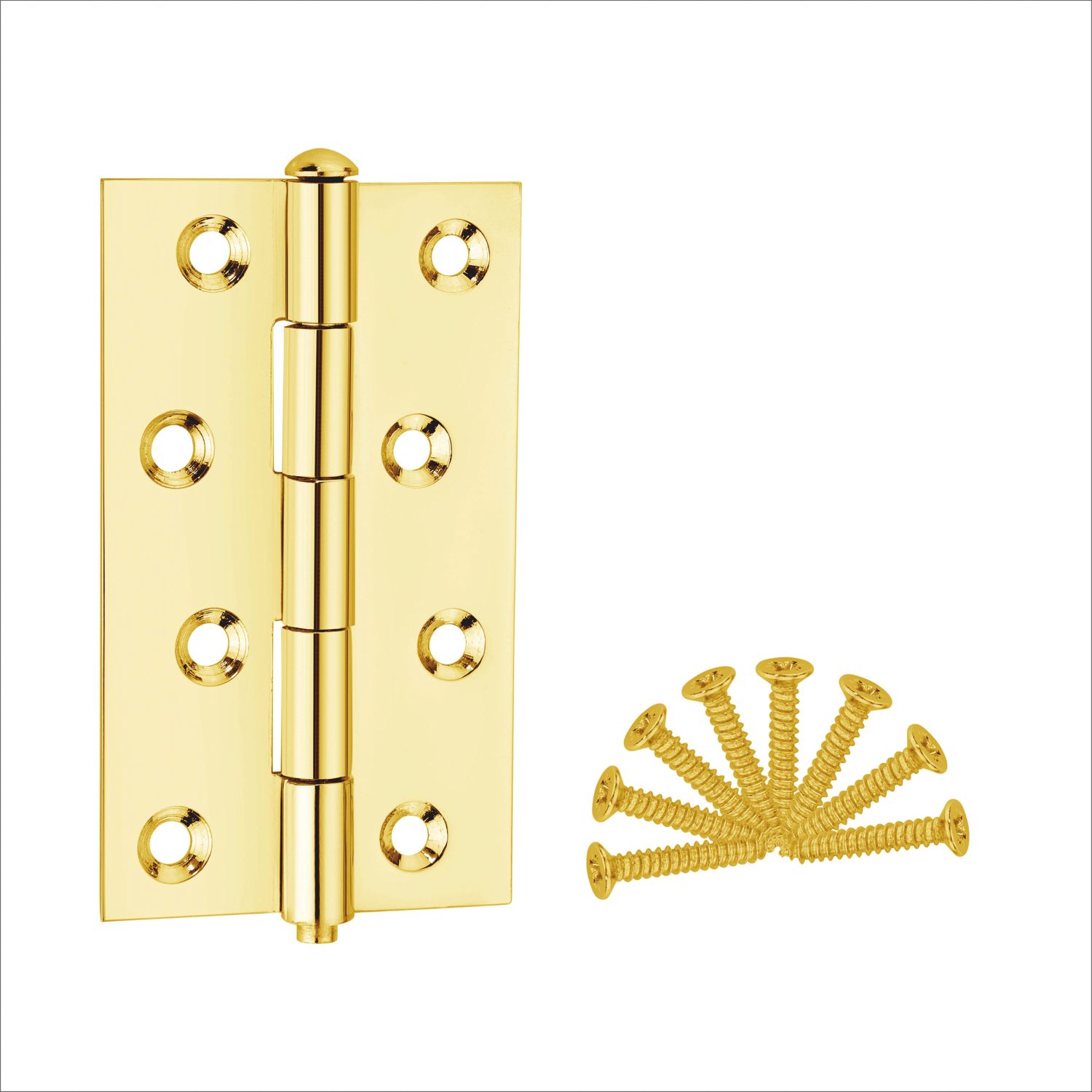 Smith & Locke Polished Brass Door Hinge 90mm x 57mm 2 Pack (673TE)