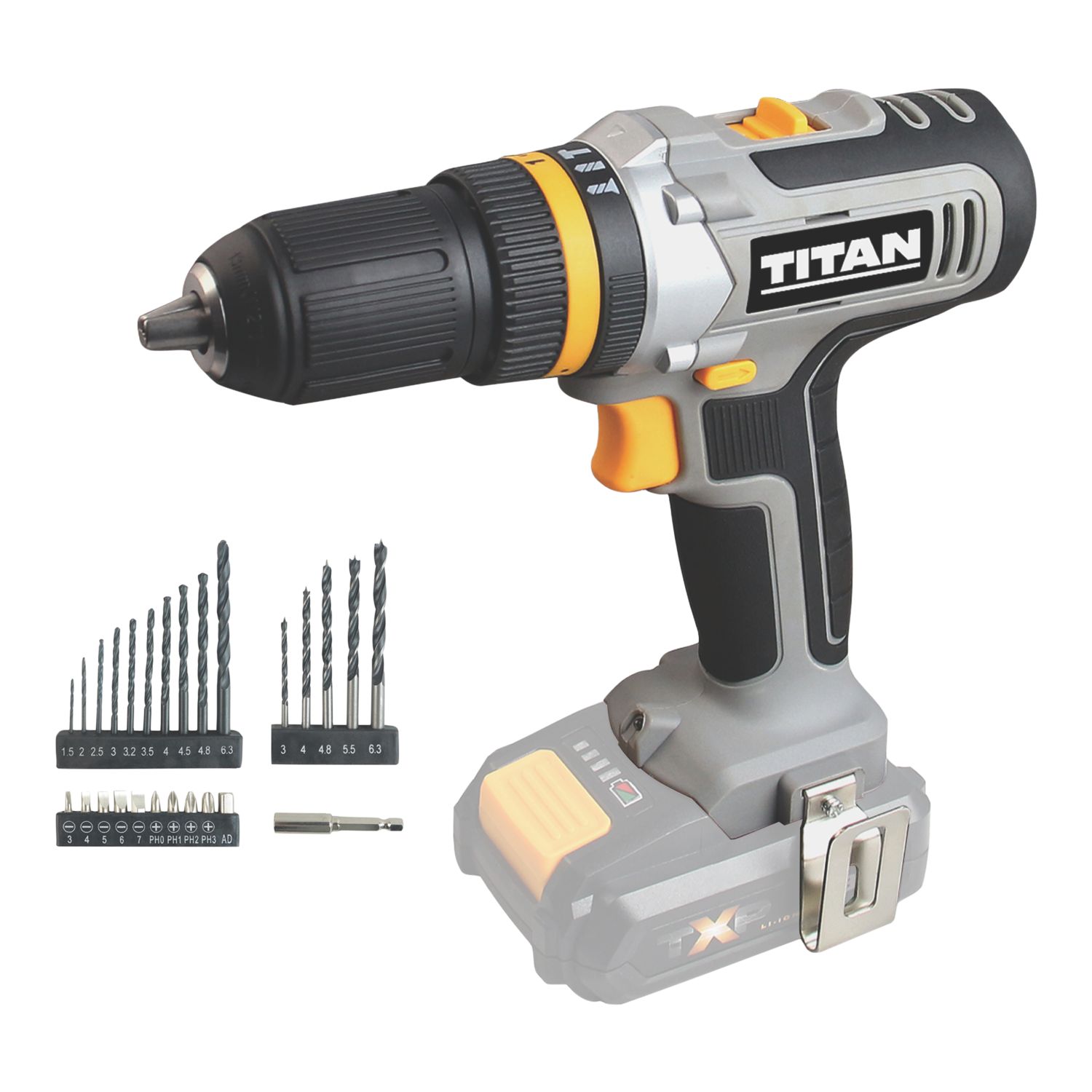 Titan TTI884COM 18V Li-Ion TXP Cordless Combi Drill - Bare (674AF)