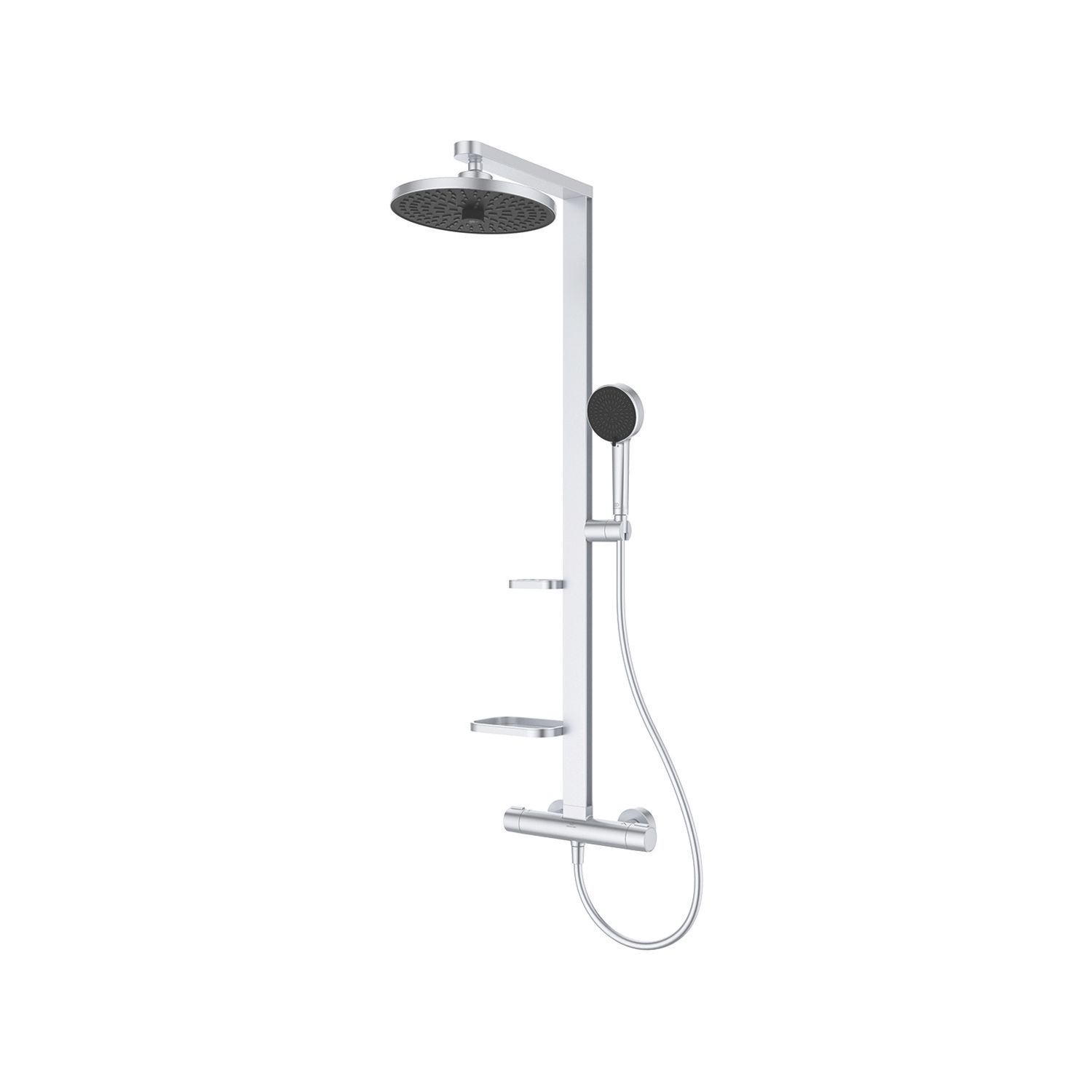Ideal Standard Alu+ HP/Combi Flexible Exposed Silver Thermostatic Mixer Shower (675KU)