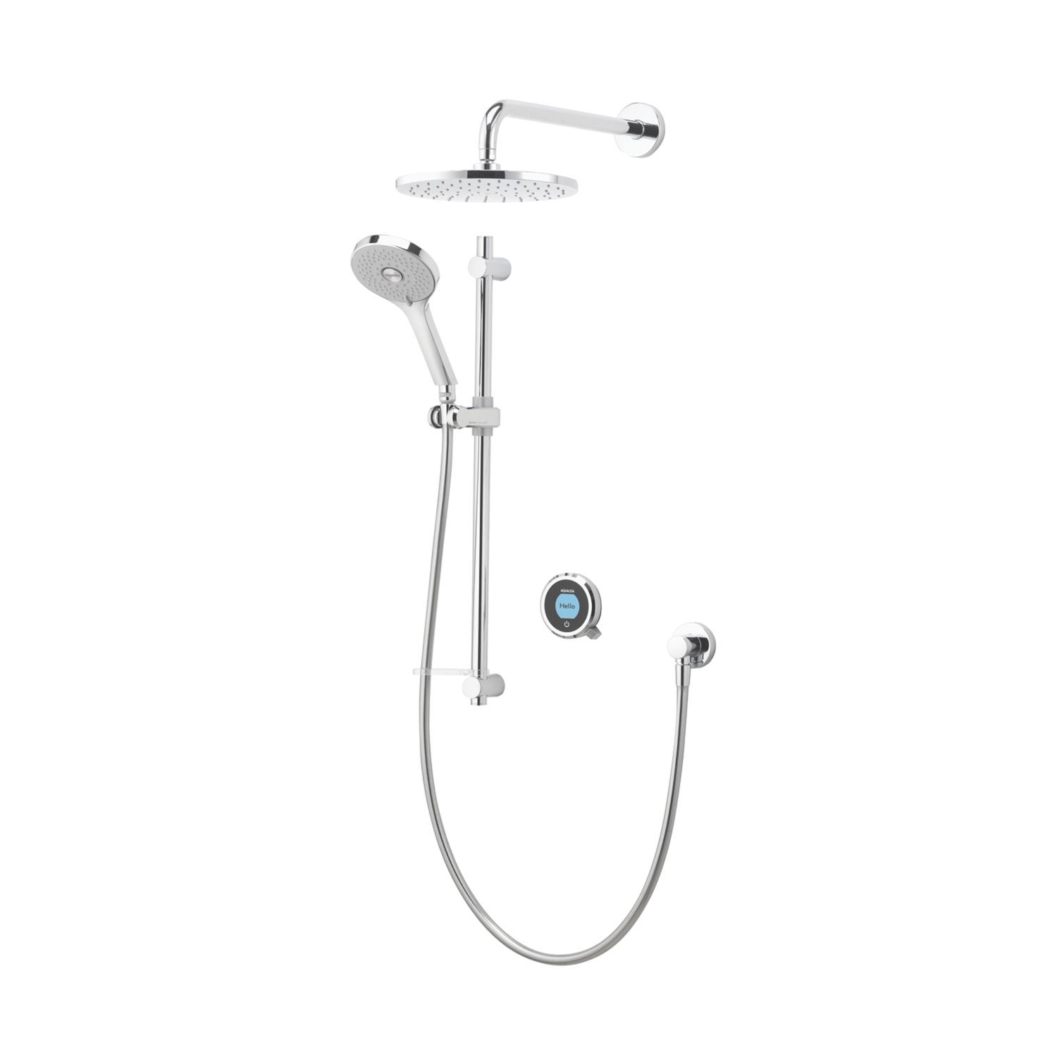 Aqualisa Optic Q HP/Combi Rear-Fed Chrome Thermostatic Dual Outlet Smart Shower with Wall-Fixed Head (676AJ)