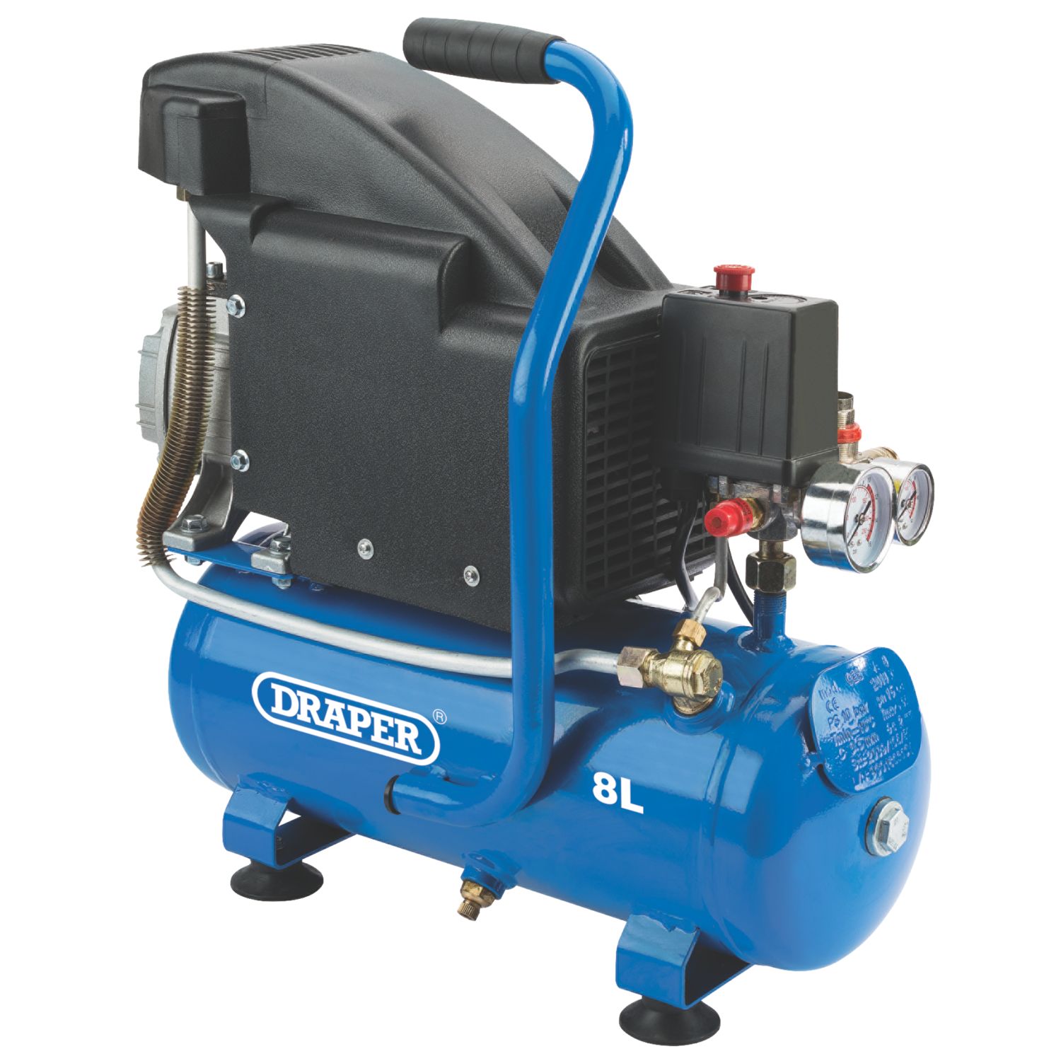Draper 24975 8Ltr Brushless Electric Direct Drive Air Compressor 230V (676CN)