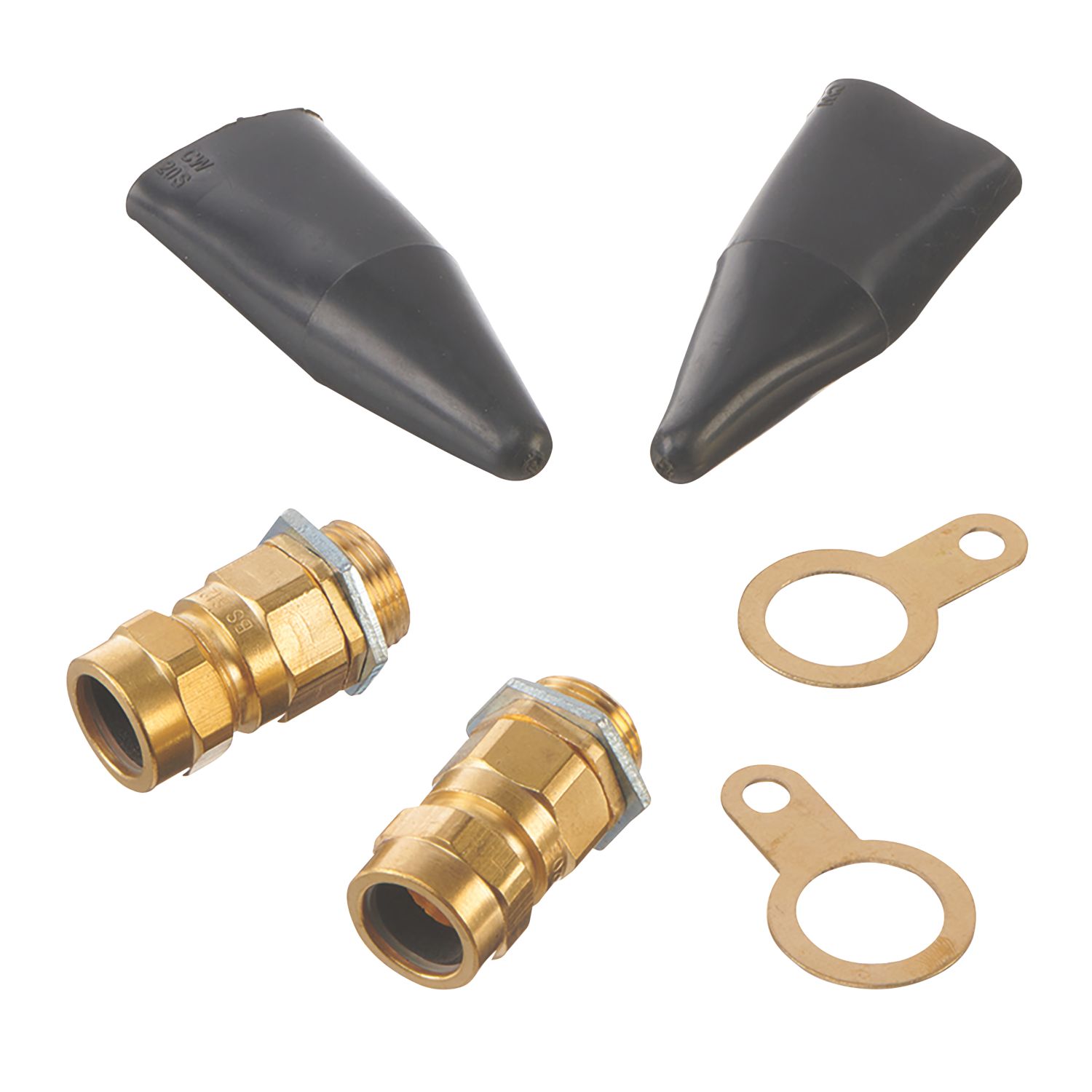 Vimark Brass Exterior Gland Kit Short 20mm Black 2 Pack (677VT)