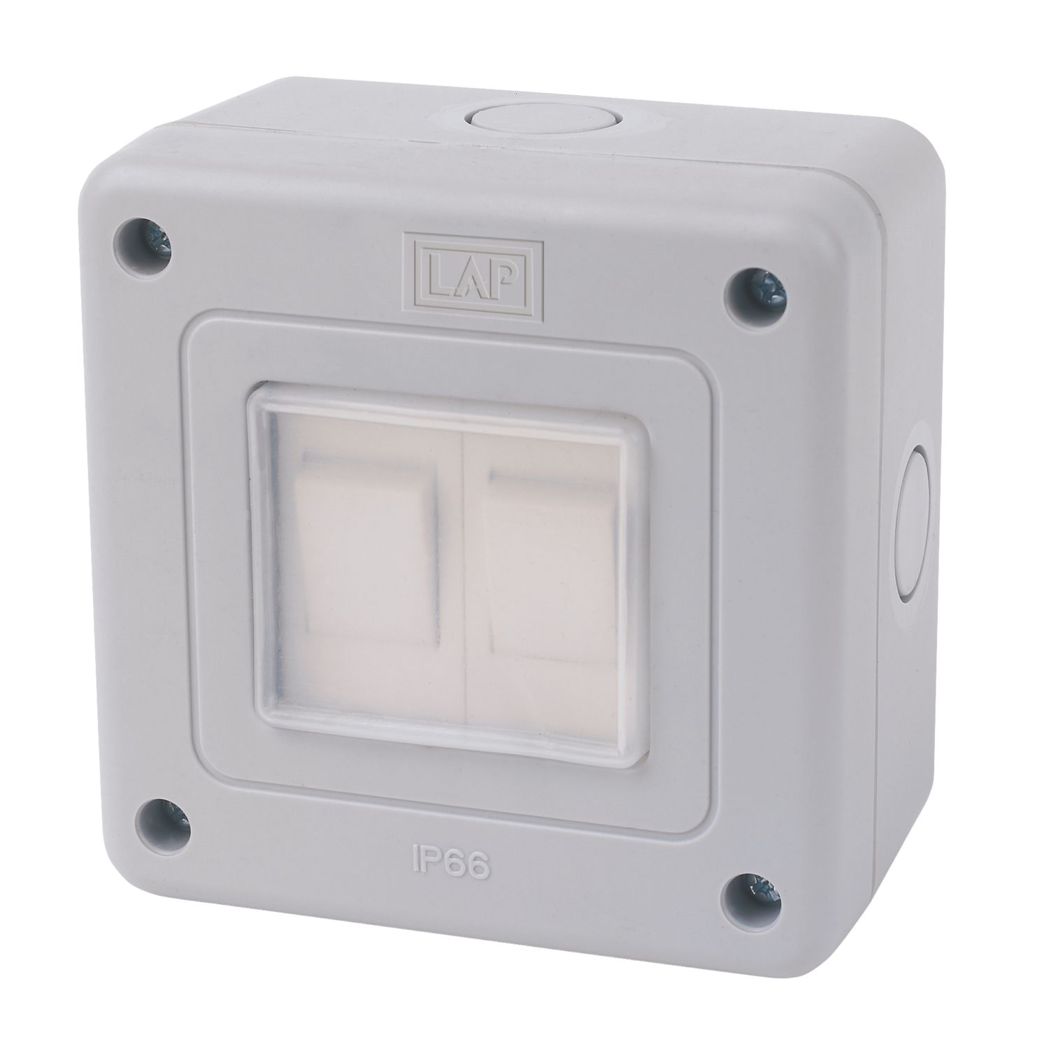 LAP IP66 10AX 2-Gang 2-Way Weatherproof Outdoor Switch (67865)