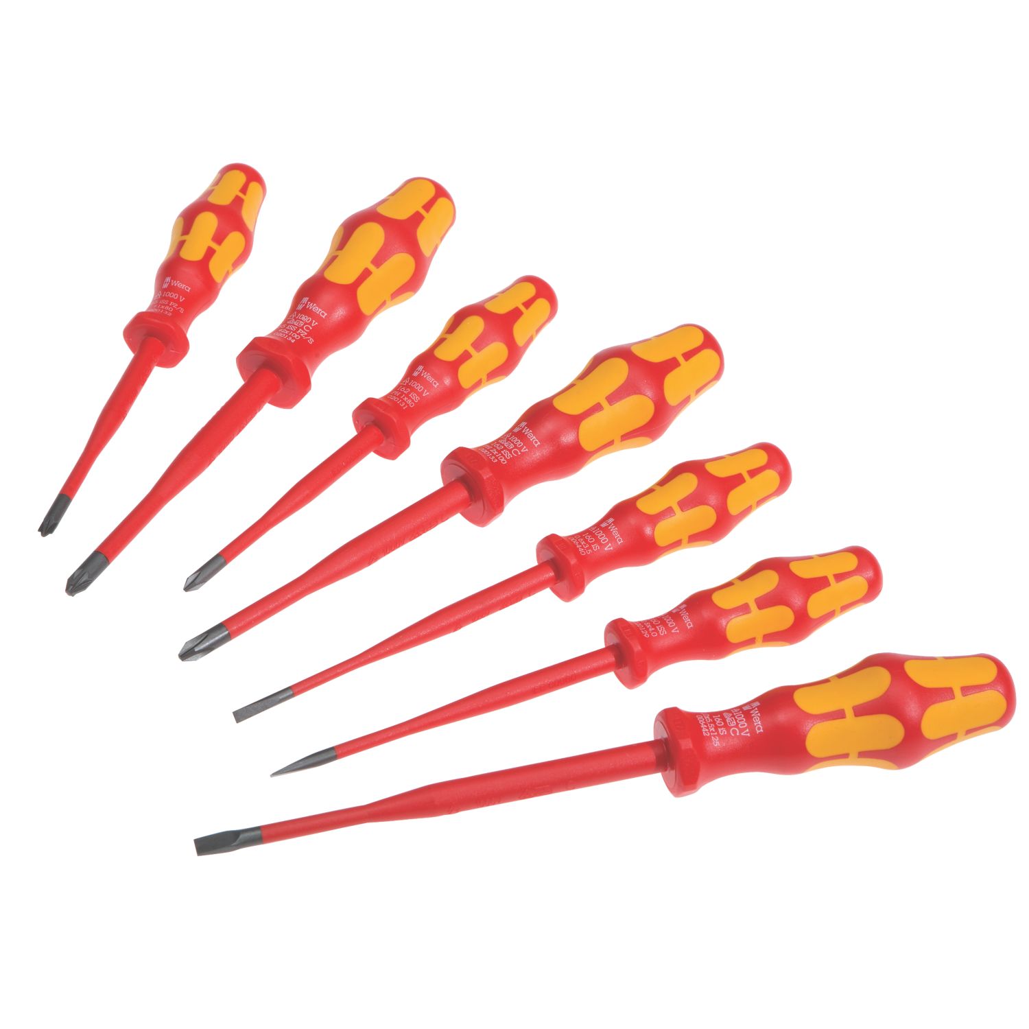 Wera Kraftform Plus Mixed VDE Extra-Slim Screwdriver Set 7 Pieces (678FP)
