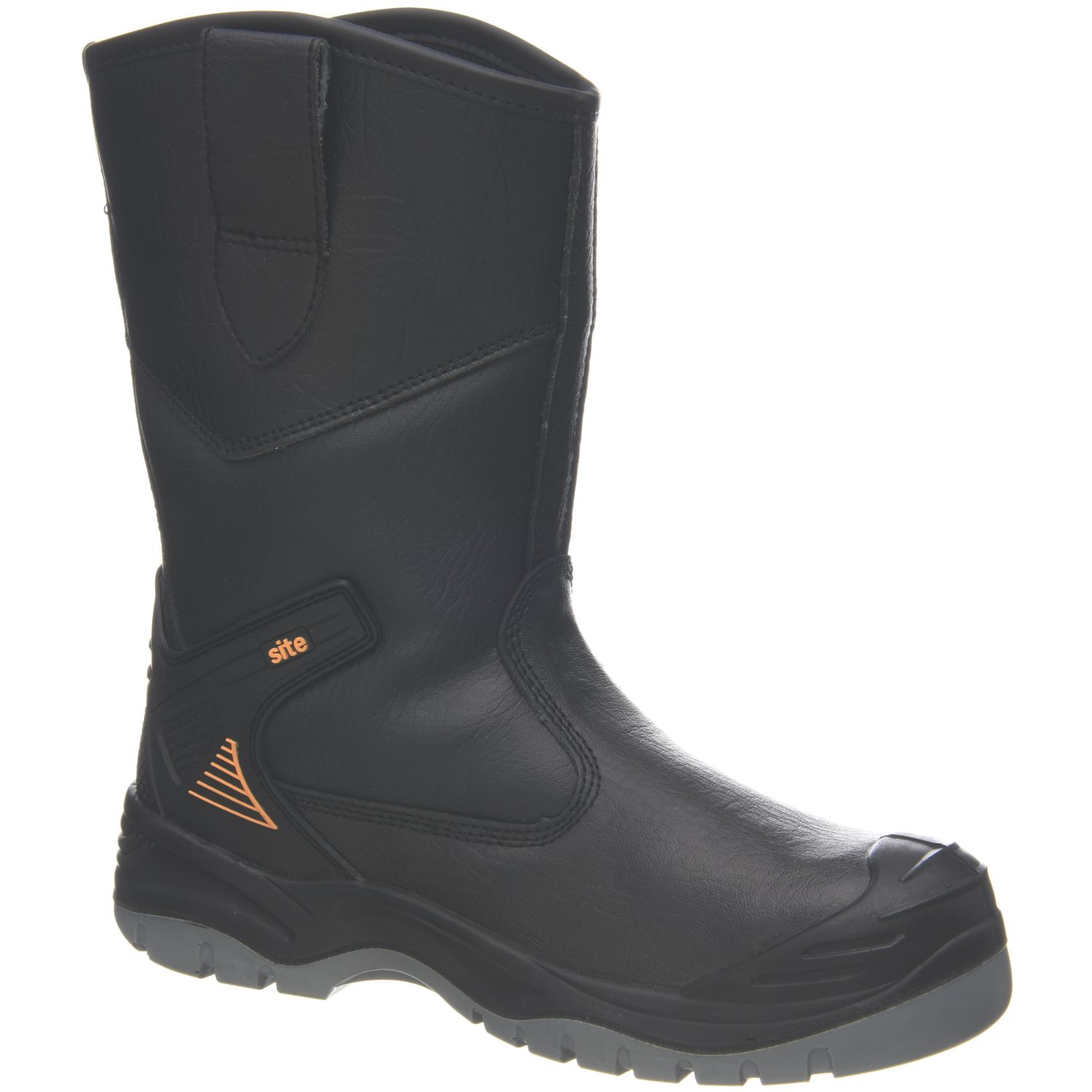 Site Hydroguard Size 10 Black Water-Resistant Steel Toe Cap Safety Rigger Boots (678FY)