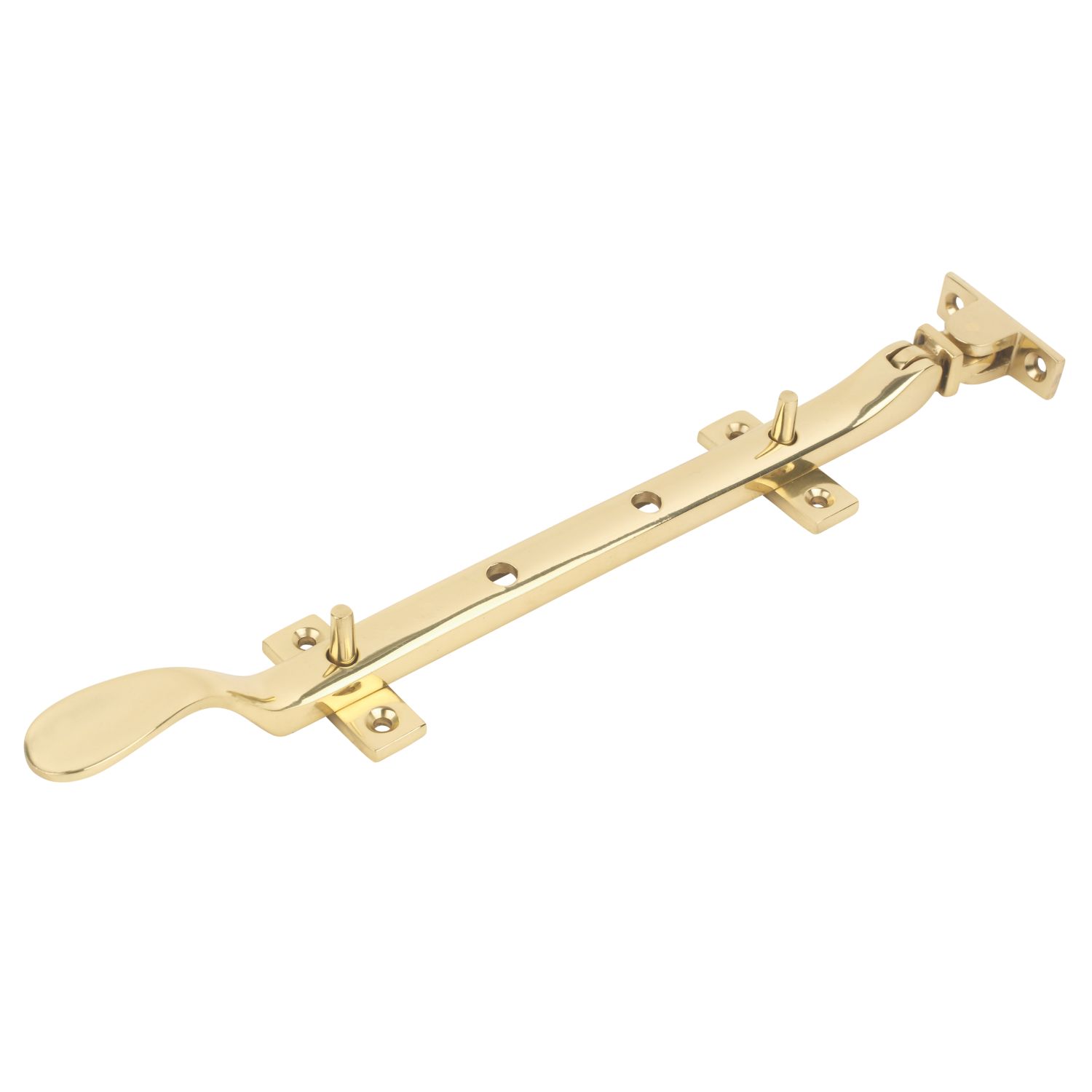 Smith & Locke Victorian Casement Stay Polished Brass 250mm (6829R)