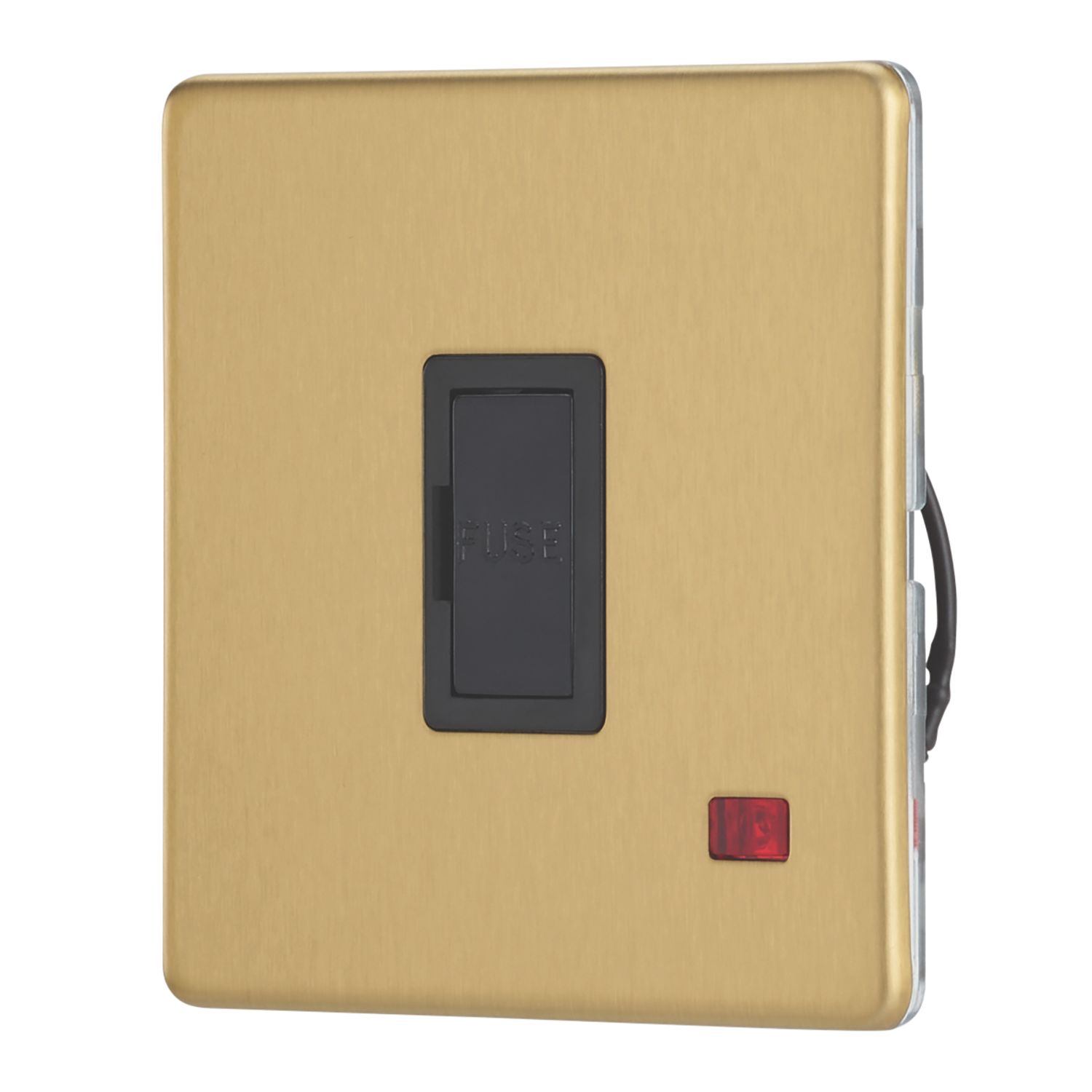Contactum Lyric 13A Unswitched Fused Spur with Neon Brushed Brass with Black Inserts (682RP)