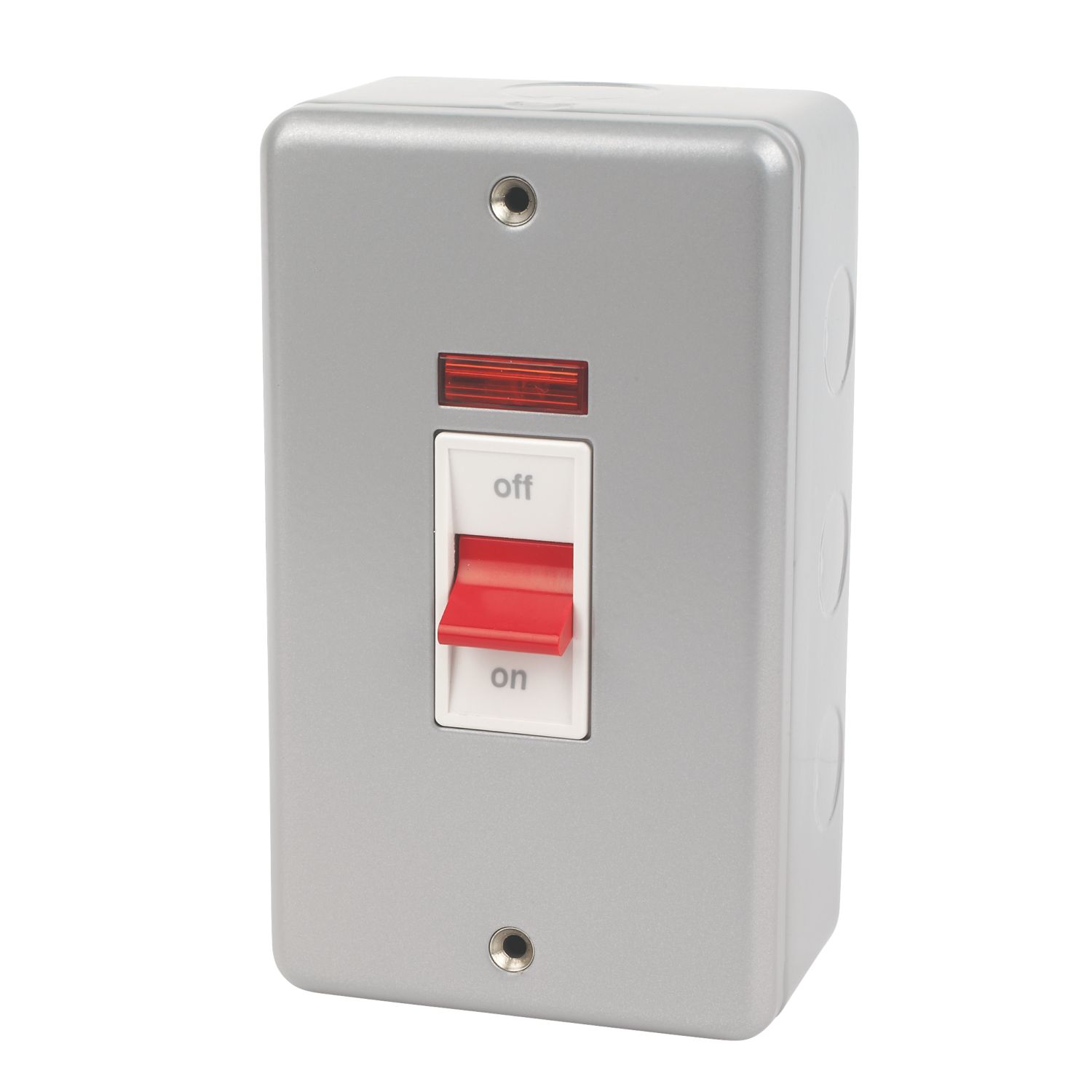MK Metalclad Plus 45A 2-Gang DP Metal Clad Control Switch with Neon with White Inserts (68341)