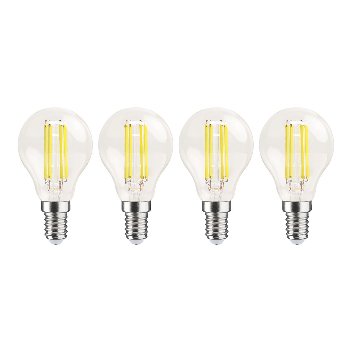 LAP E14 Mini Globe LED Light Bulb Clear 470lm 2.9W 4 Pack (683CF)