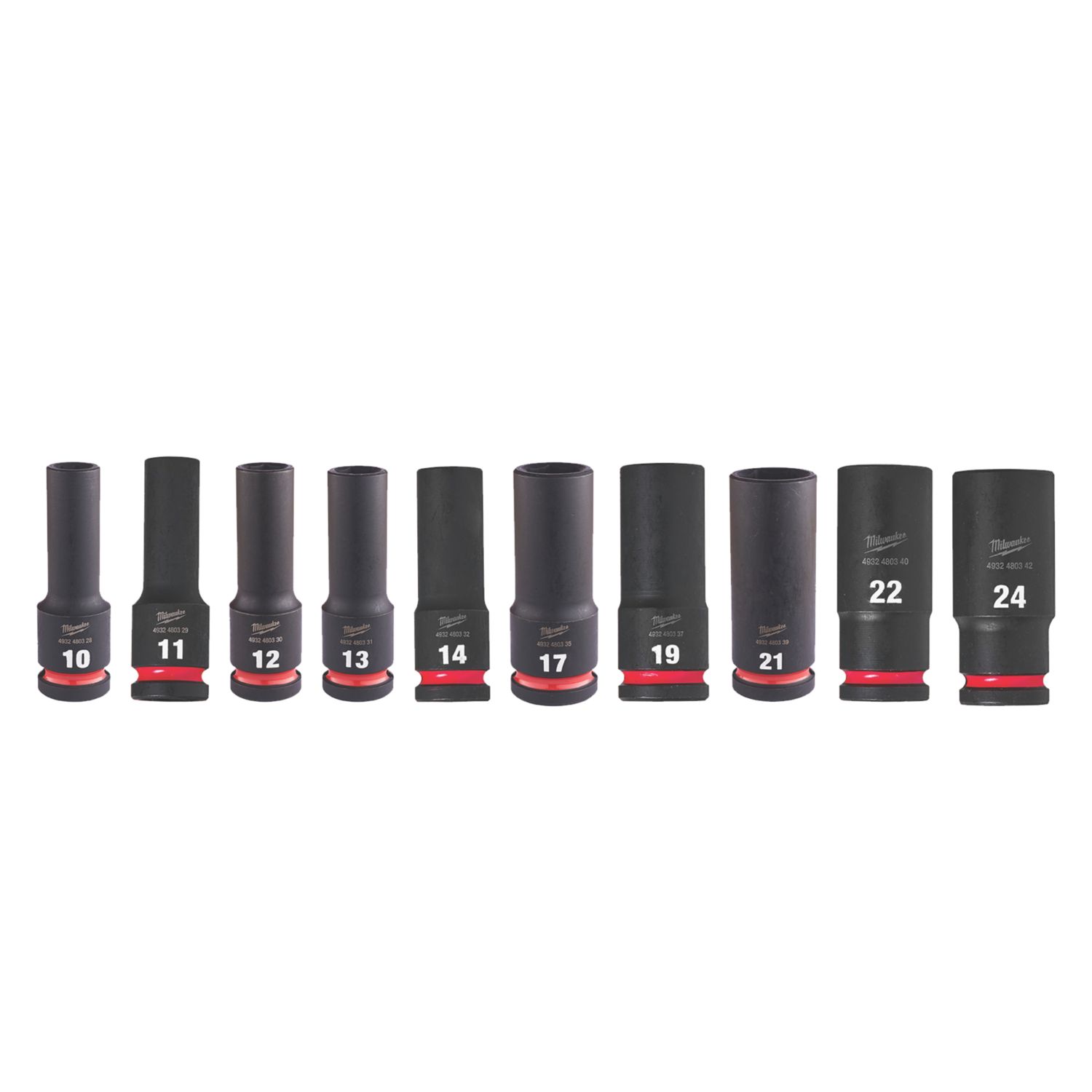 Milwaukee SHOCKWAVE 1/2" Drive Impact Deep Socket Set 10 Pieces (684GE)