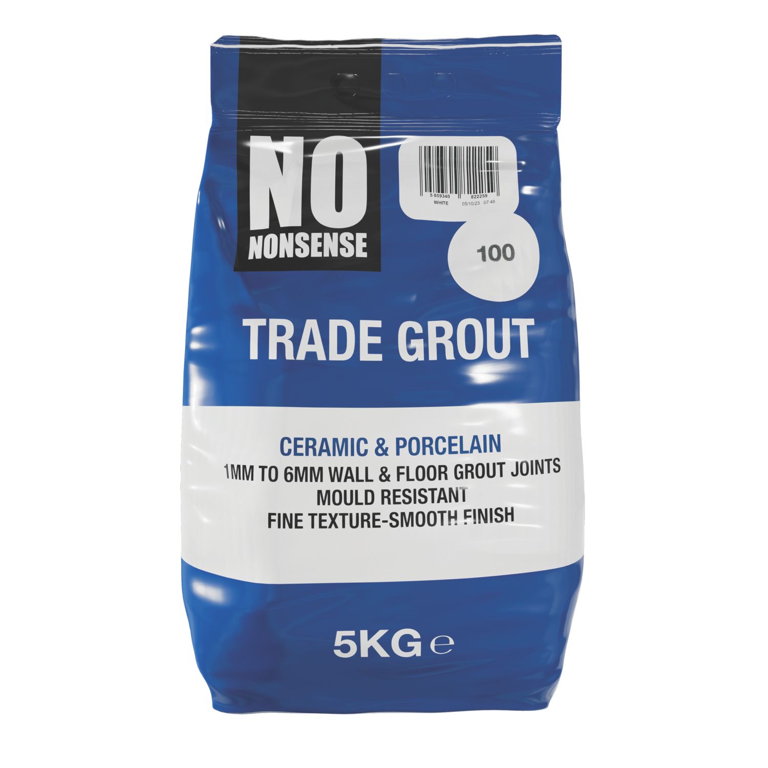 No Nonsense Wall & Floor Grout White 5Ltr (684KC)