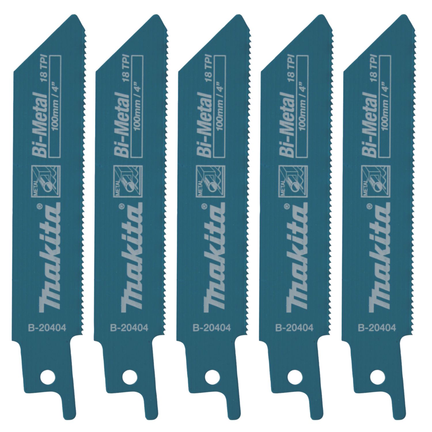 Makita B-20404 Sheet Metal Reciprocating Saw Blades 100mm 5 Pack (6865R)