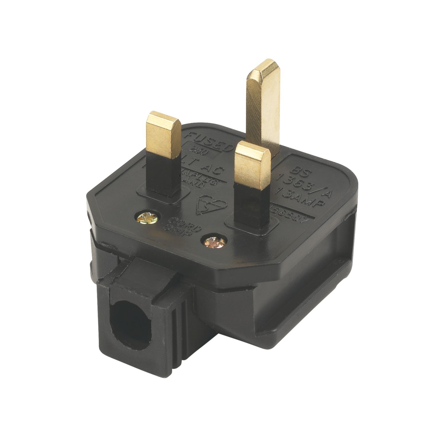 Essentials 13A Fused Heavy Duty Plug Black (68744)