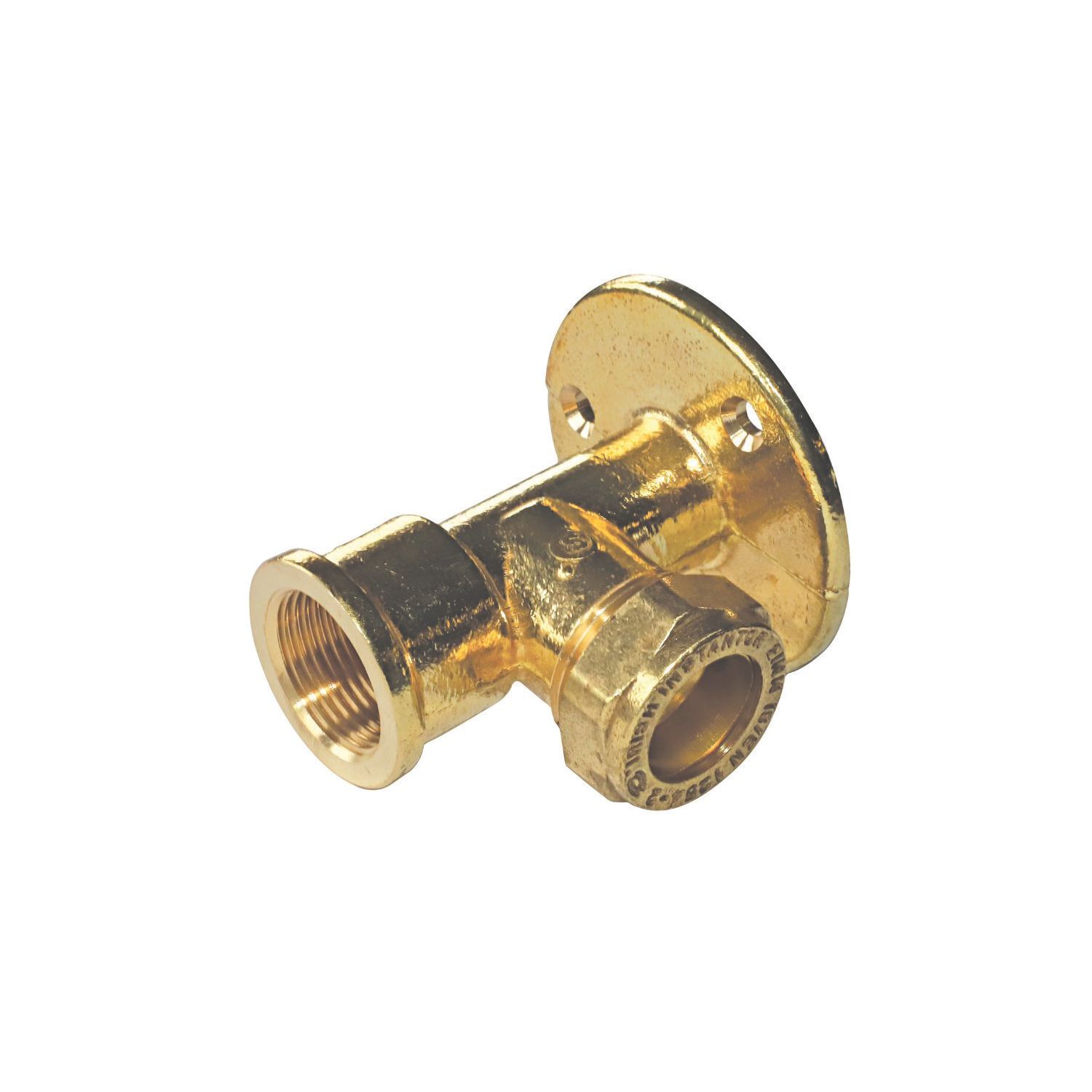 Instantor Brass Compression Adapting 90° Female x Heavy Compression Wallplate Elbow 1/2" x 1/2" (688CL)