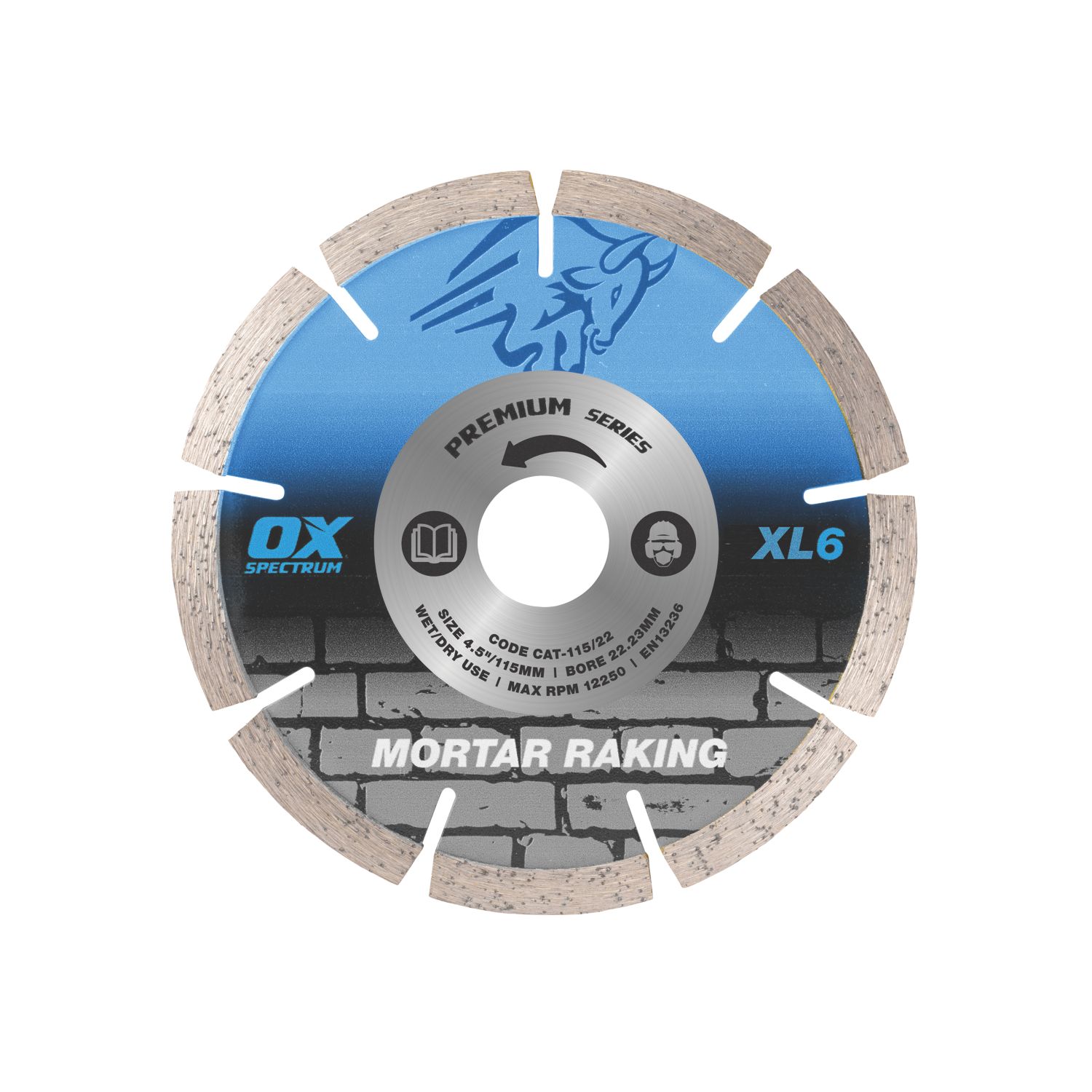 OX Trade XL6 Masonry Mortar Raking Diamond Blade 115mm x 22.23mm (690HP)