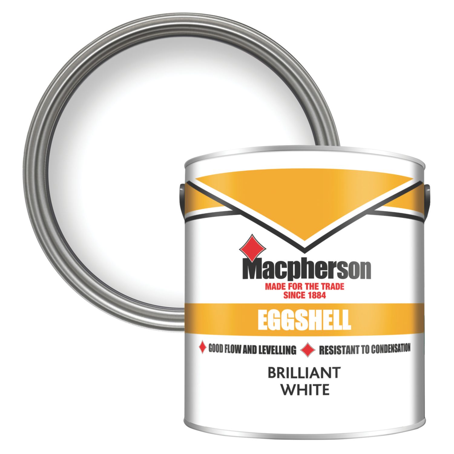 Macpherson 2.5Ltr Brilliant White Eggshell Solvent-Based Trim Paint (694TA)