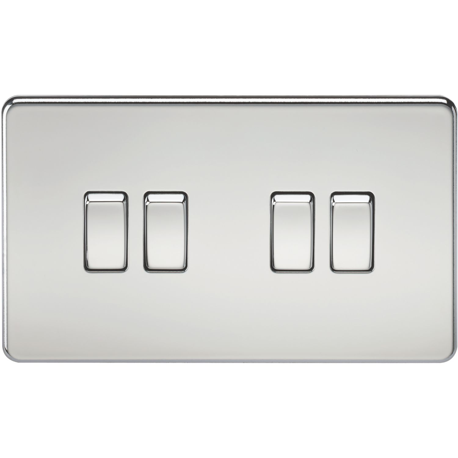 Knightsbridge 10AX 4-Gang 2-Way Light Switch Polished Chrome (694TX)