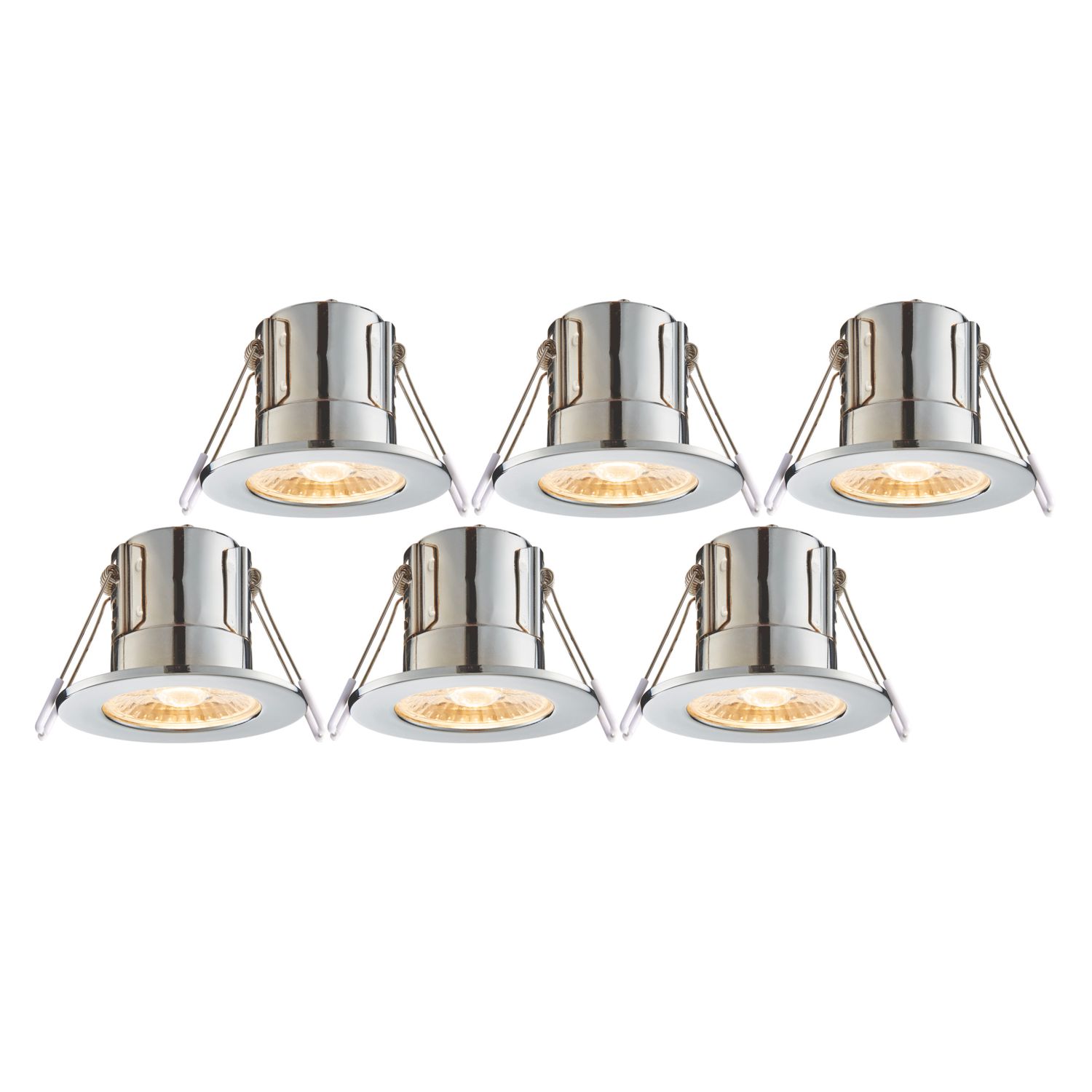 Saxby CosmosEco V3 Fixed Fire Rated LED Recessed Downlights Chrome 6W 500lm 6 Pack (695RE)