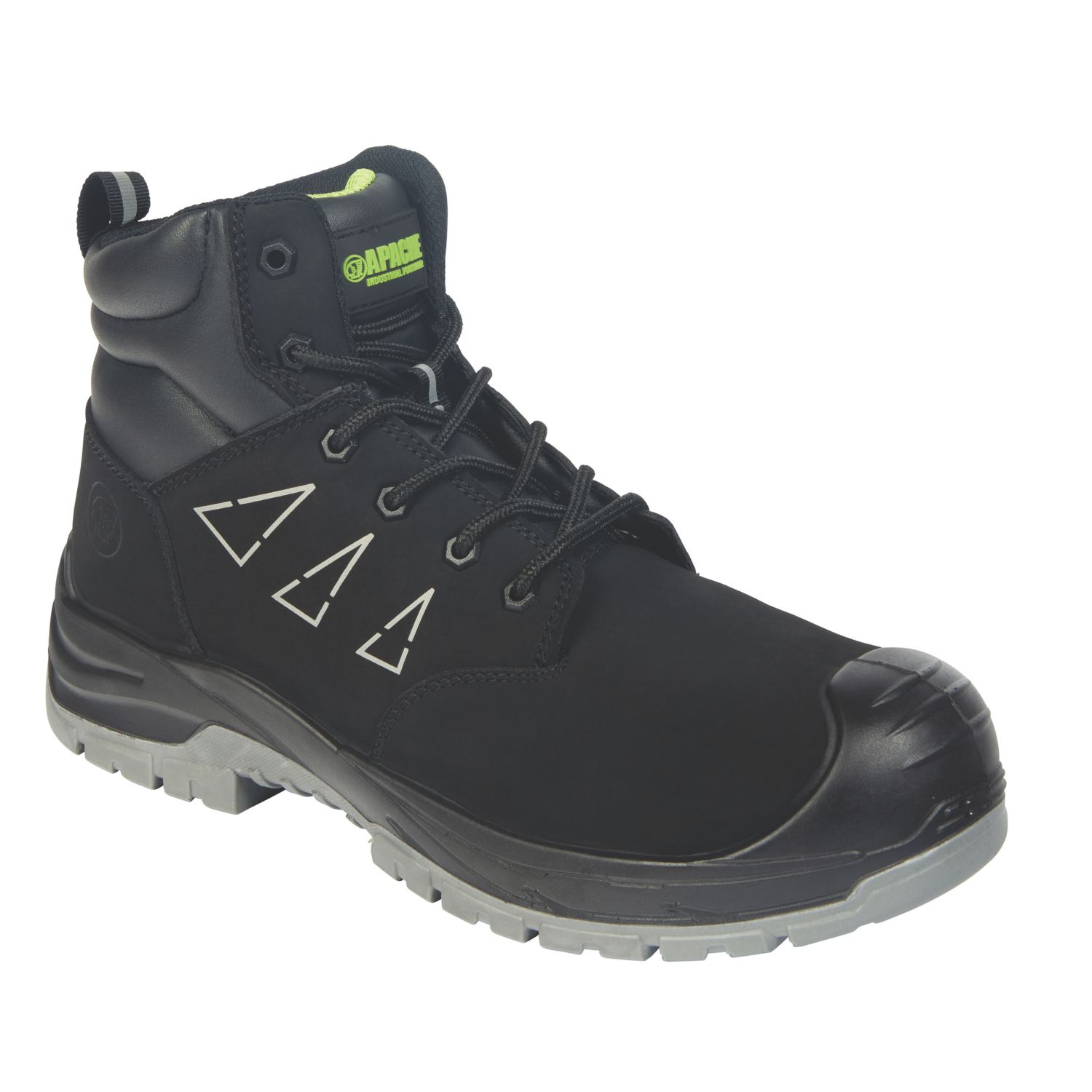 Apache Armstrong Size 4 Black Water-Resistant Safety Boots (696RL)