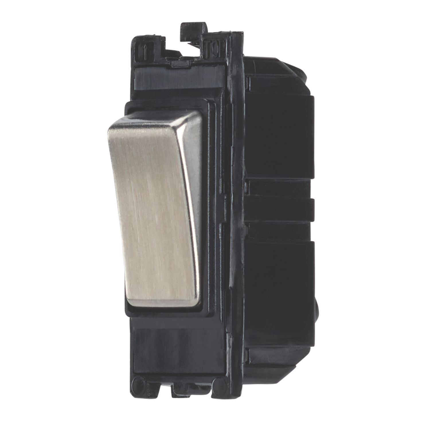 Contactum 20AX Grid SP Control Switch Brushed Steel with Neon with Black Inserts (697RV)