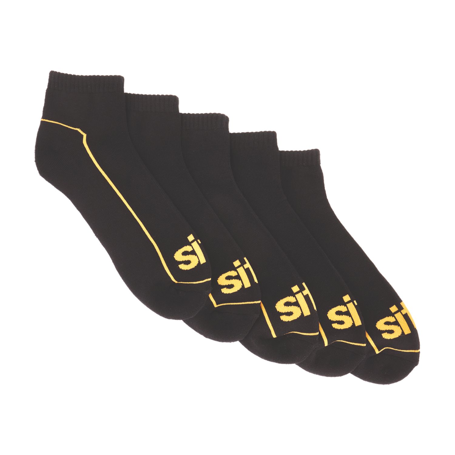 Site Willstrop Work Trainer Socks Black 7-11 5 Pack (697YW)