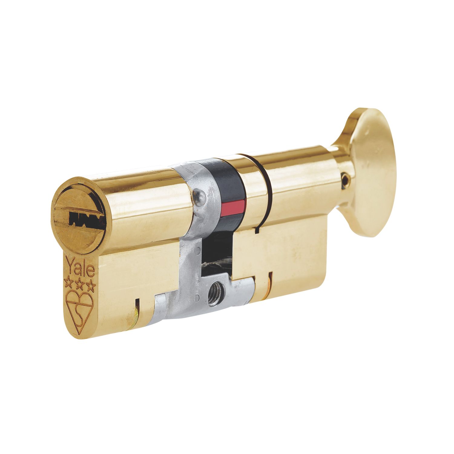 Yale Fire Rated 3 Star Thumbturn Platinum Euro Profile Cylinder 40-40 (80mm) Brass (6986T)