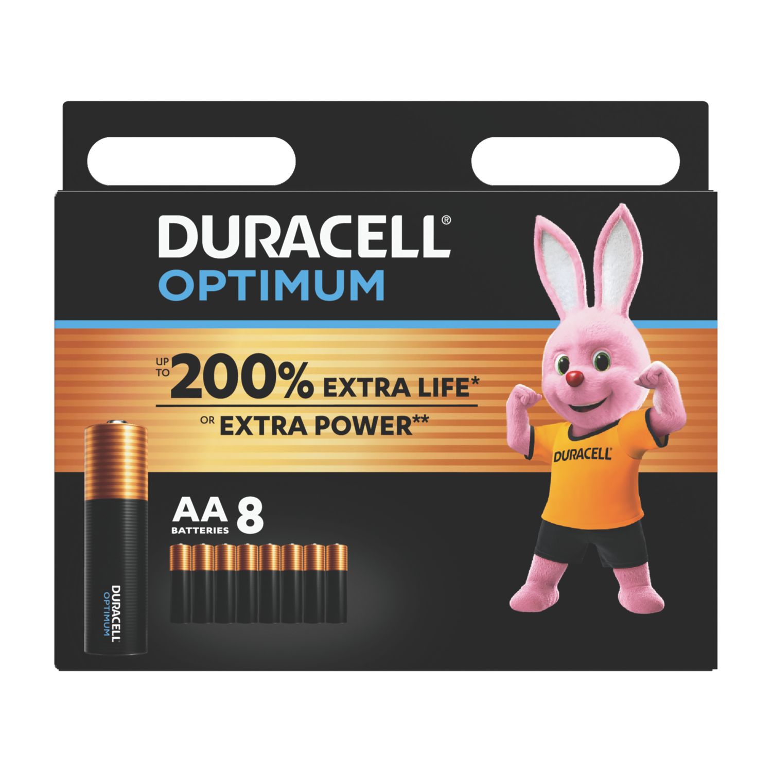 Duracell Optimum AA 1.5V Alkaline Batteries 8 Pack (698RP)