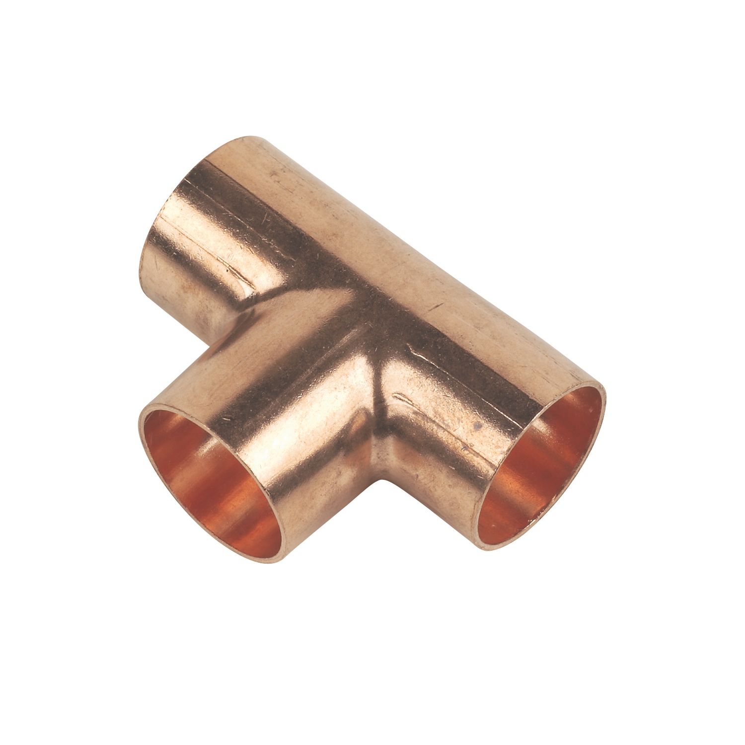 Flomasta Copper End Feed Equal Tees 22mm 10 Pack (69906)