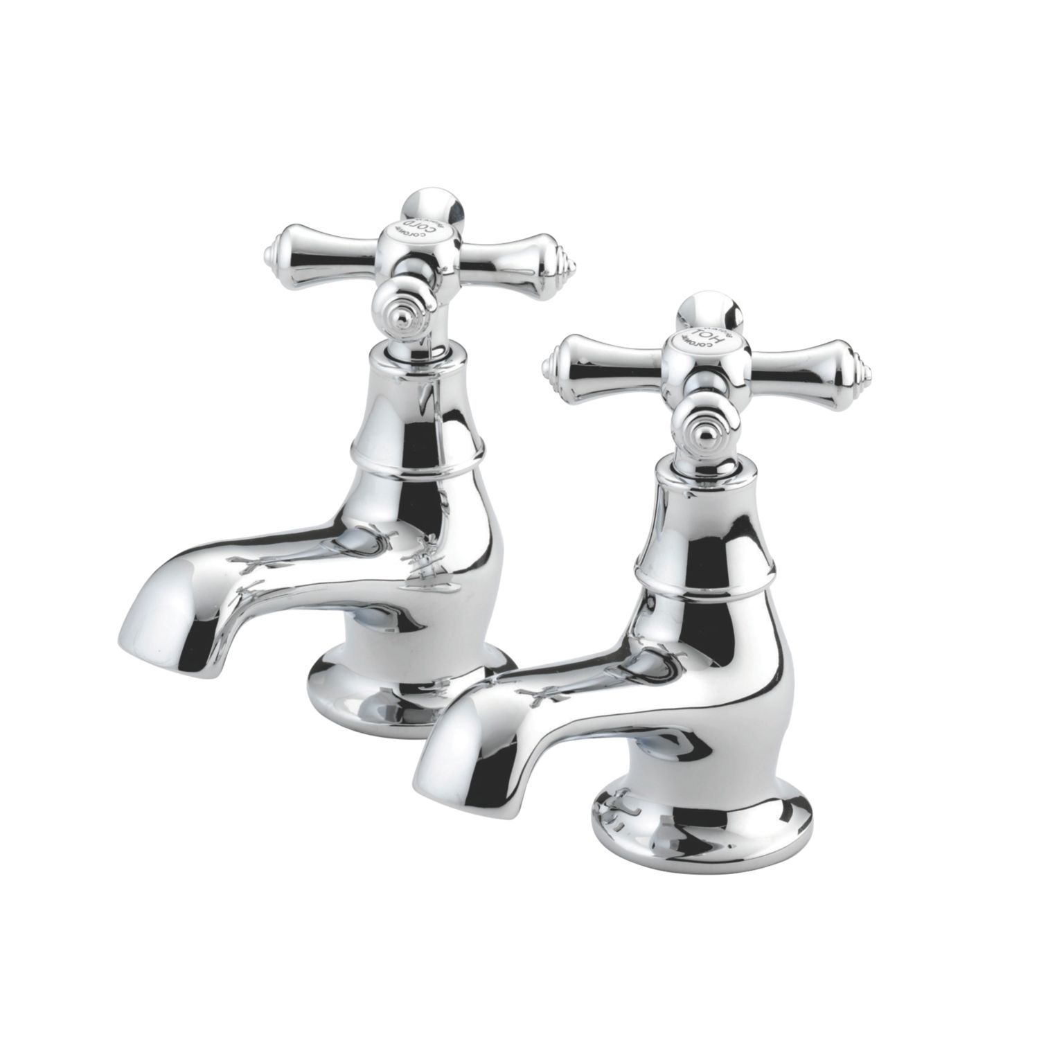 Bristan Colonial Chrome 110mm Deck Mounted Cross Head Bath Pillar Tap (70116)