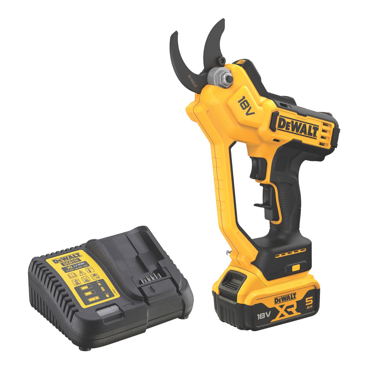 DeWalt DCMPP568P1-GB 18V 1 x 5Ah Li-Ion XR Cordless Bypass Powered Secateurs (702PG)