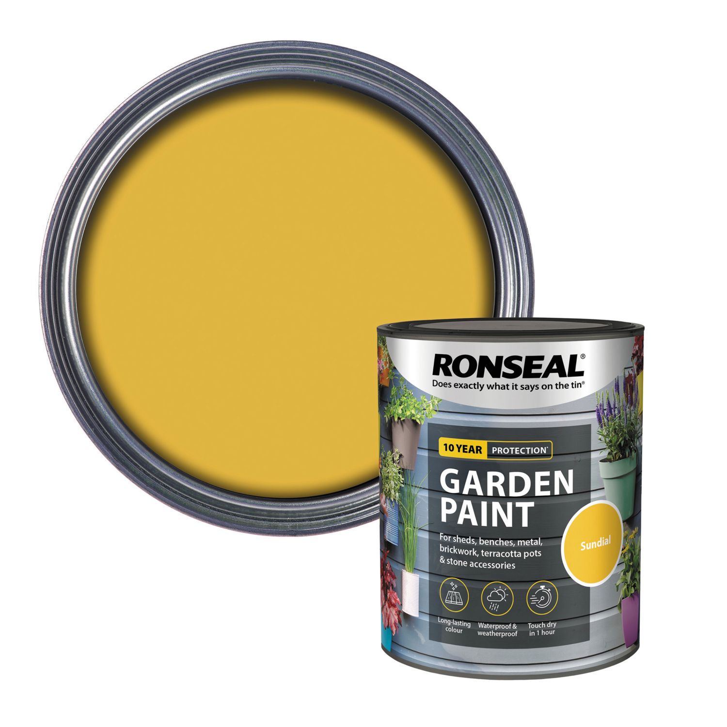 Ronseal 750ml Sundial Matt Garden Paint (702PM)