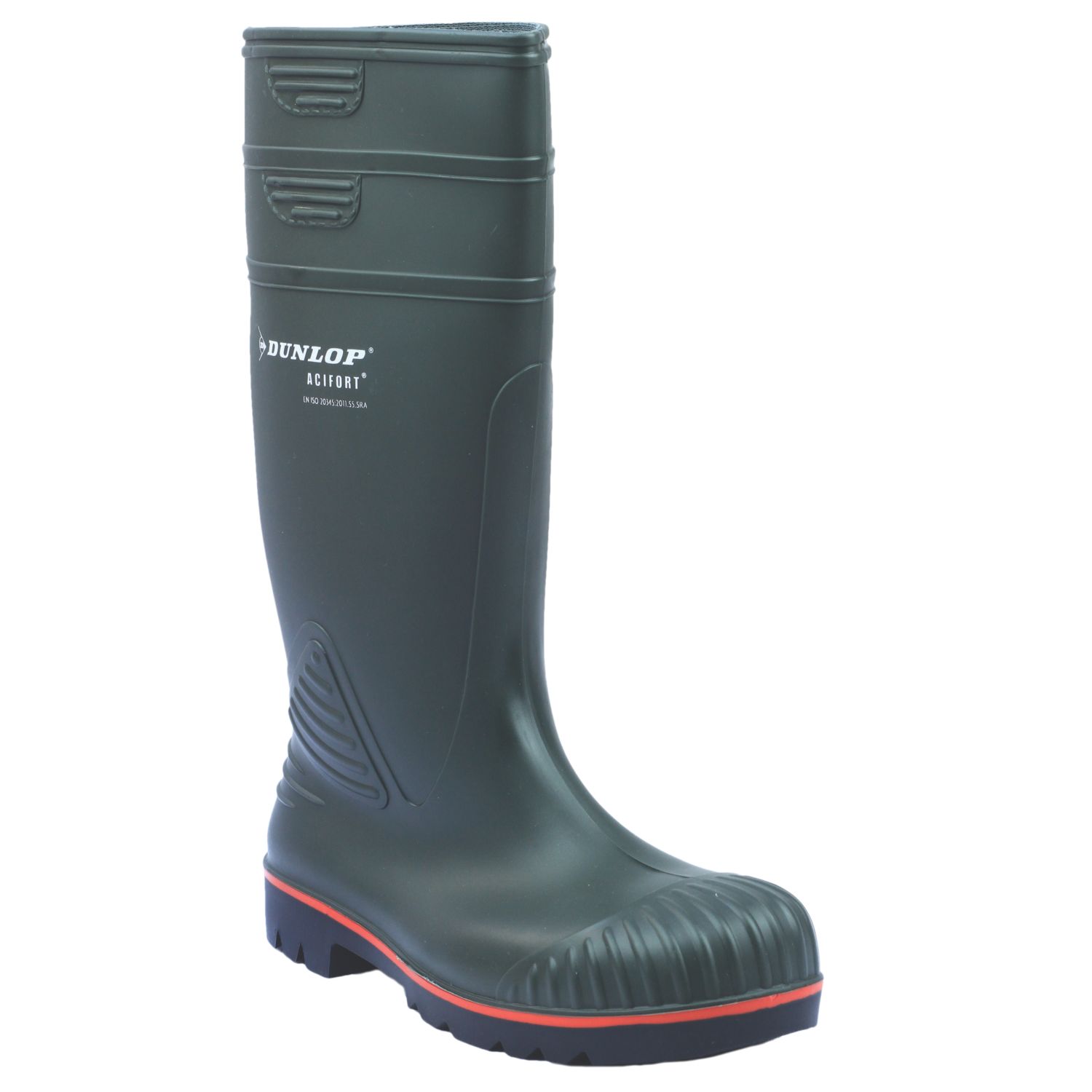 Dunlop Acifort Size 12 Green Steel Toe Cap Safety Wellies (70315)