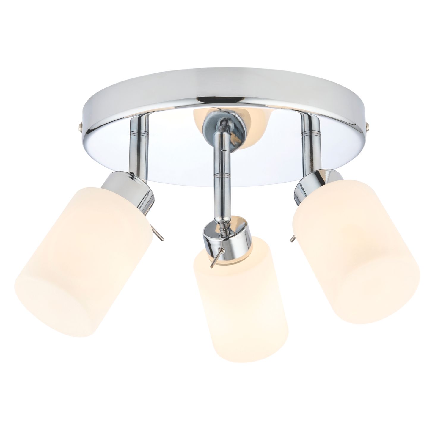 Luxor Cylinder 3-Light Bathroom Spotlight Chrome/White (70431)