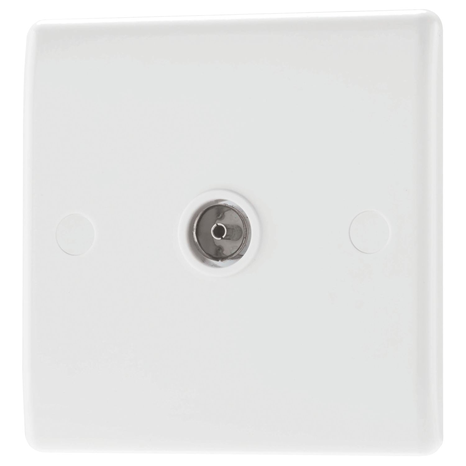 British General 800 Series 1-Gang Coaxial TV Socket White (704HV)