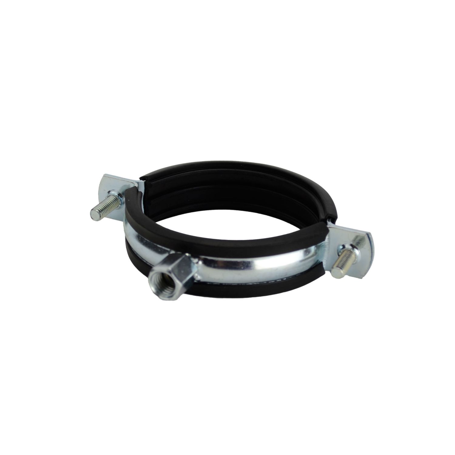 Tesla 87-92mm Rubber Lined Pipe Clips Black/Zinc-Plated 2 Pack (704RE)
