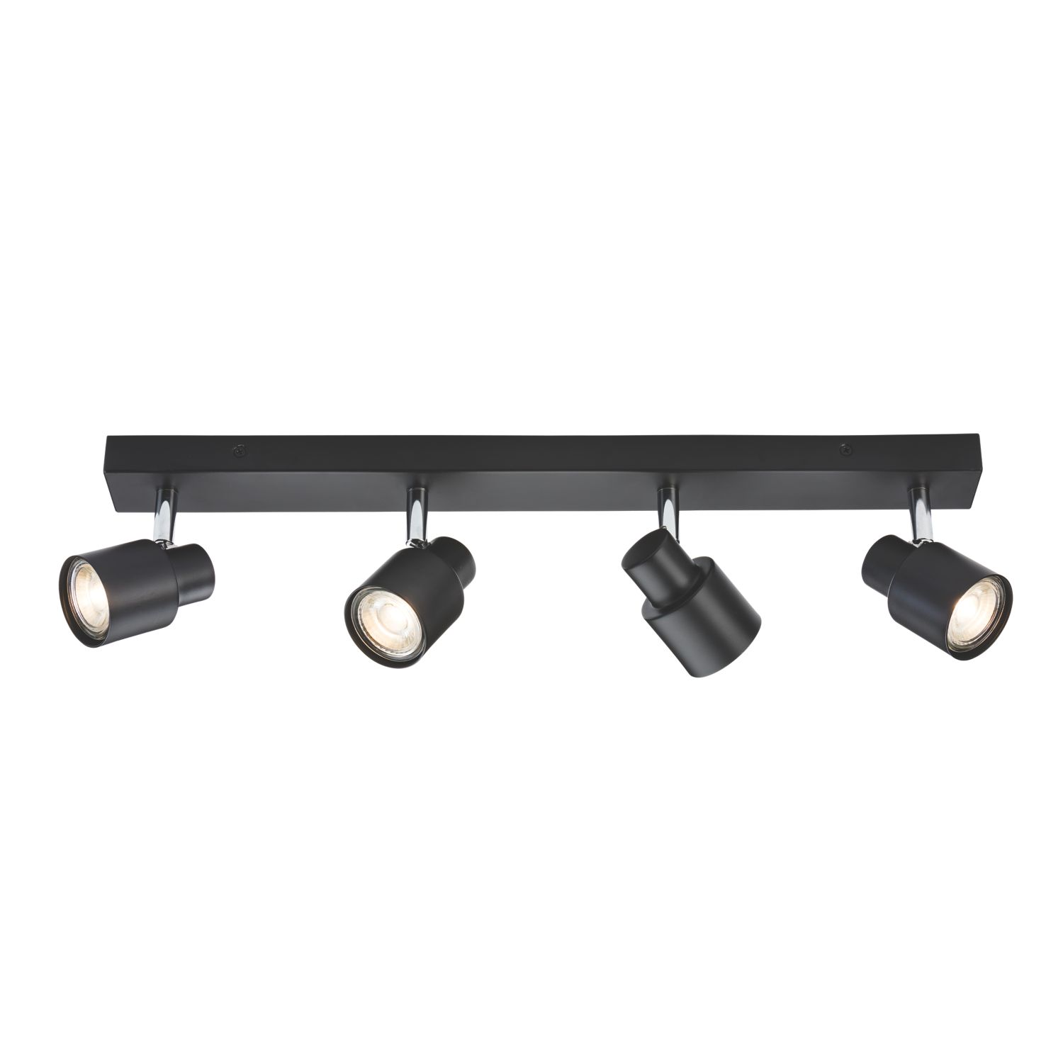 Knightsbridge Bar 4-Light Quad GU10 Ceiling Spotlight Matt Black (706GA)