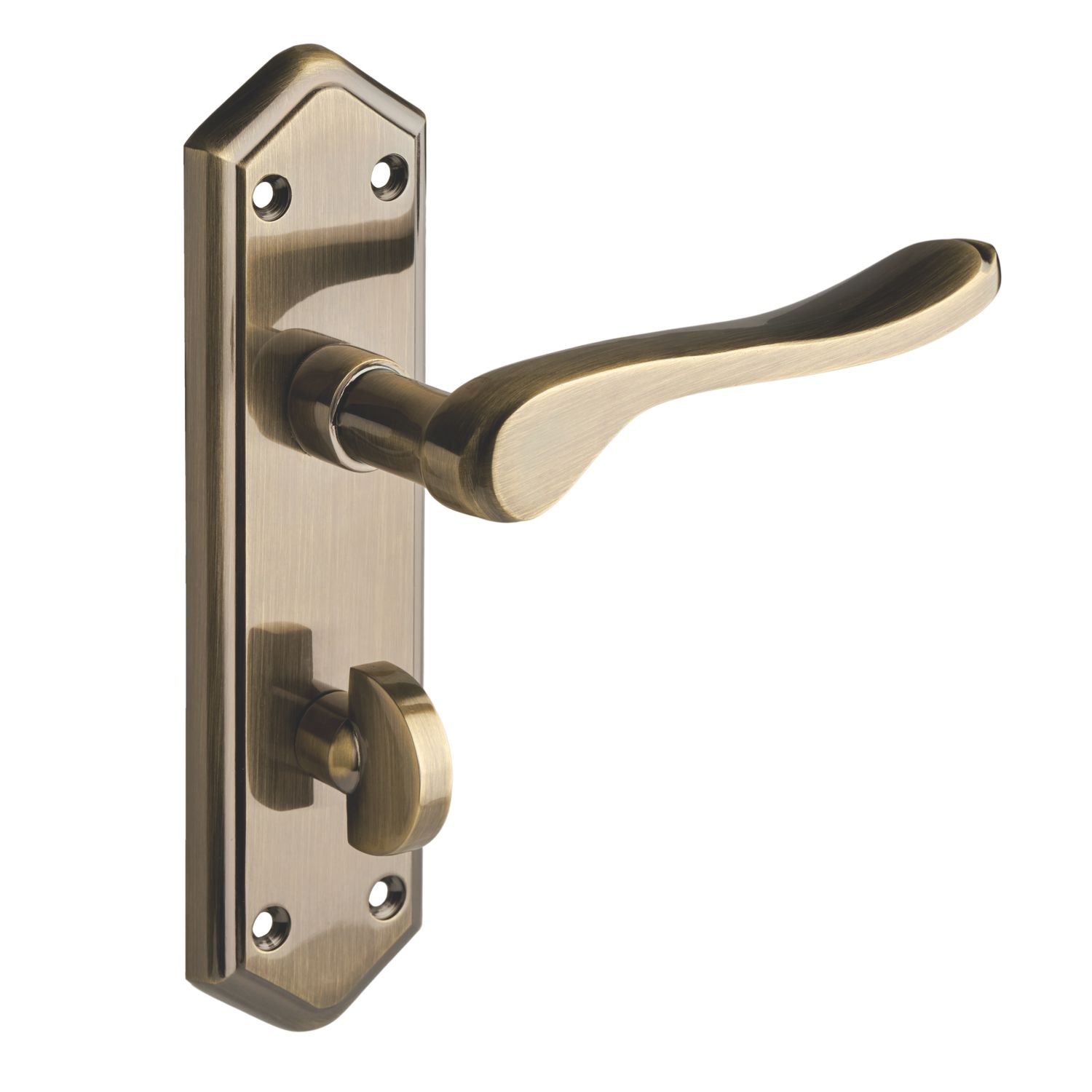 Designer Levers Bewdley Fire Rated WC Lever Bathroom Door Handle Pair Antique Brass (706KK)