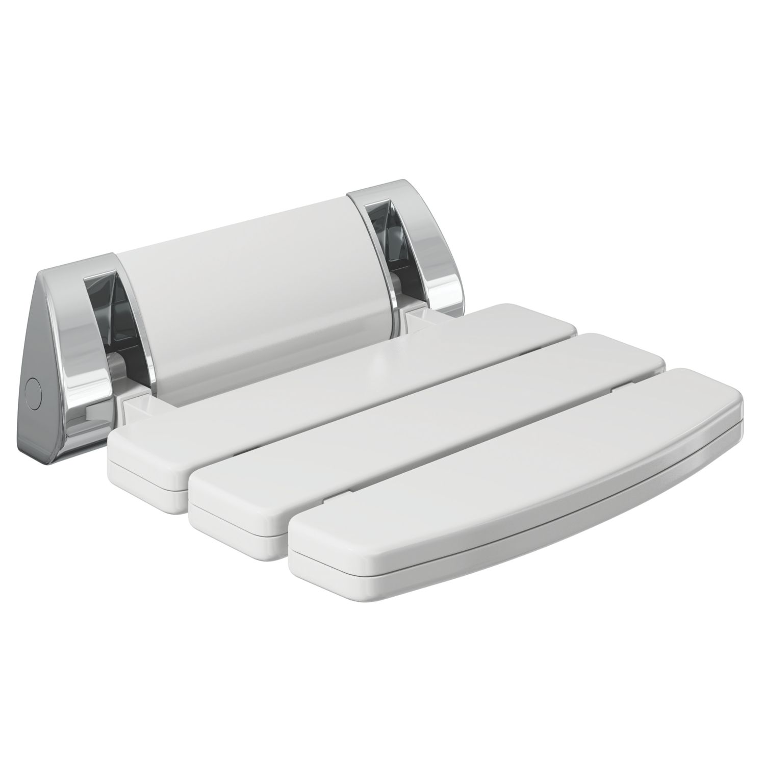 ETAL Wall Mounted Fold Down Shower Seat White/Chrome (706RL)
