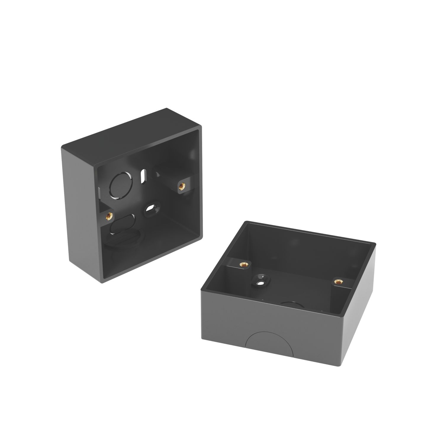 D-Line SSB35B/2 1-Gang Surface Pattress Black Box 35mm 2 Pack (707CY)