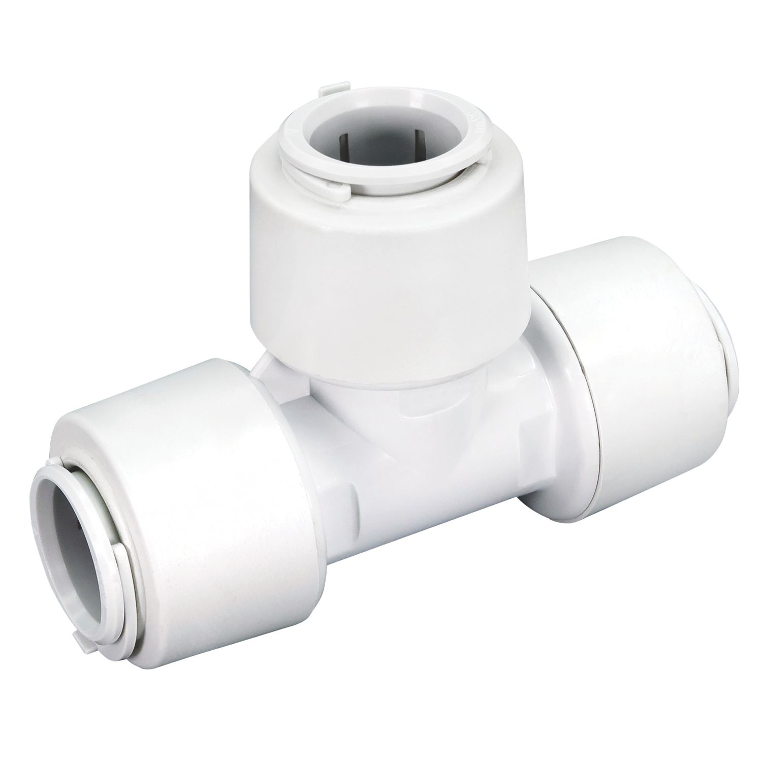 FloPlast FloFit+ Plastic Push-Fit Equal Tees 15mm 5 Pack (707PY)