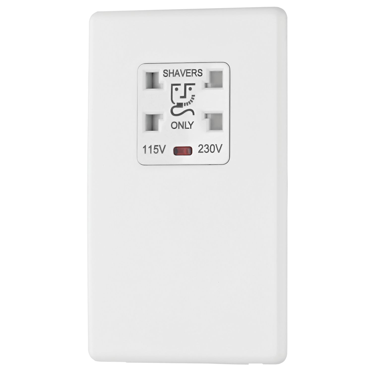 Arlec 2-Gang Dual Voltage Shaver Socket 115/230V White with Colour-Matched Inserts (707RU)