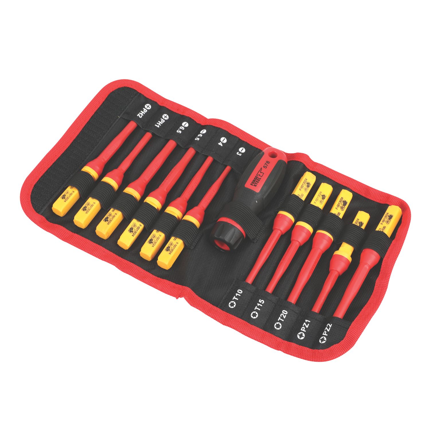 Forge Steel VDE Changeable Blade Screwdriver Set 12 Pcs (707XG)
