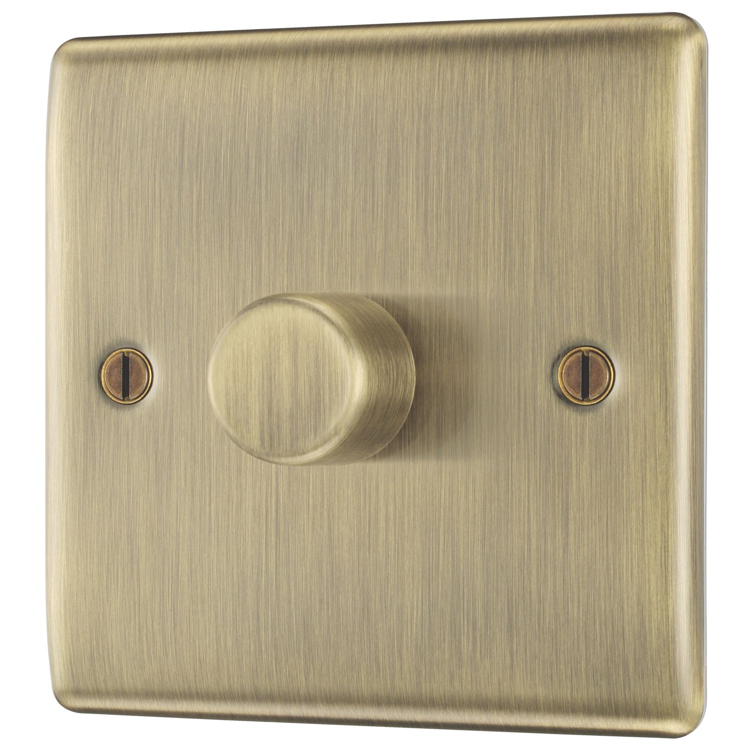 British General Nexus Metal 1-Gang 2-Way LED Dimmer Switch Antique Brass (708CH)